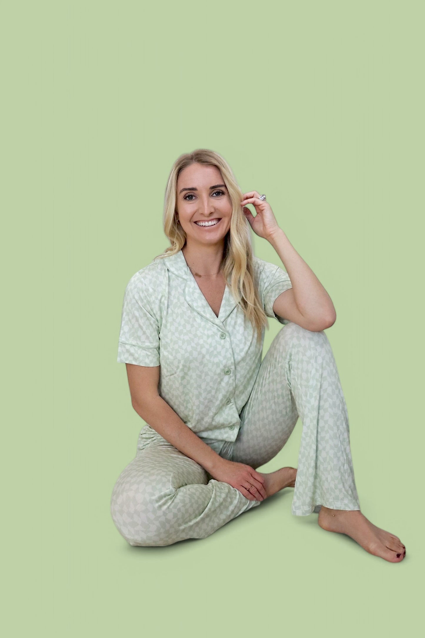 SAGE WAVY CHECKERS WOMEN'S RELAXED FLARE DREAM SET