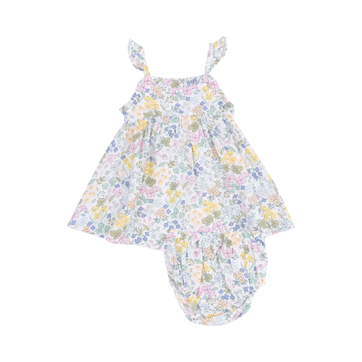 Paperbag Ruffle Sundress with Diaper Cover - Samantha Floral