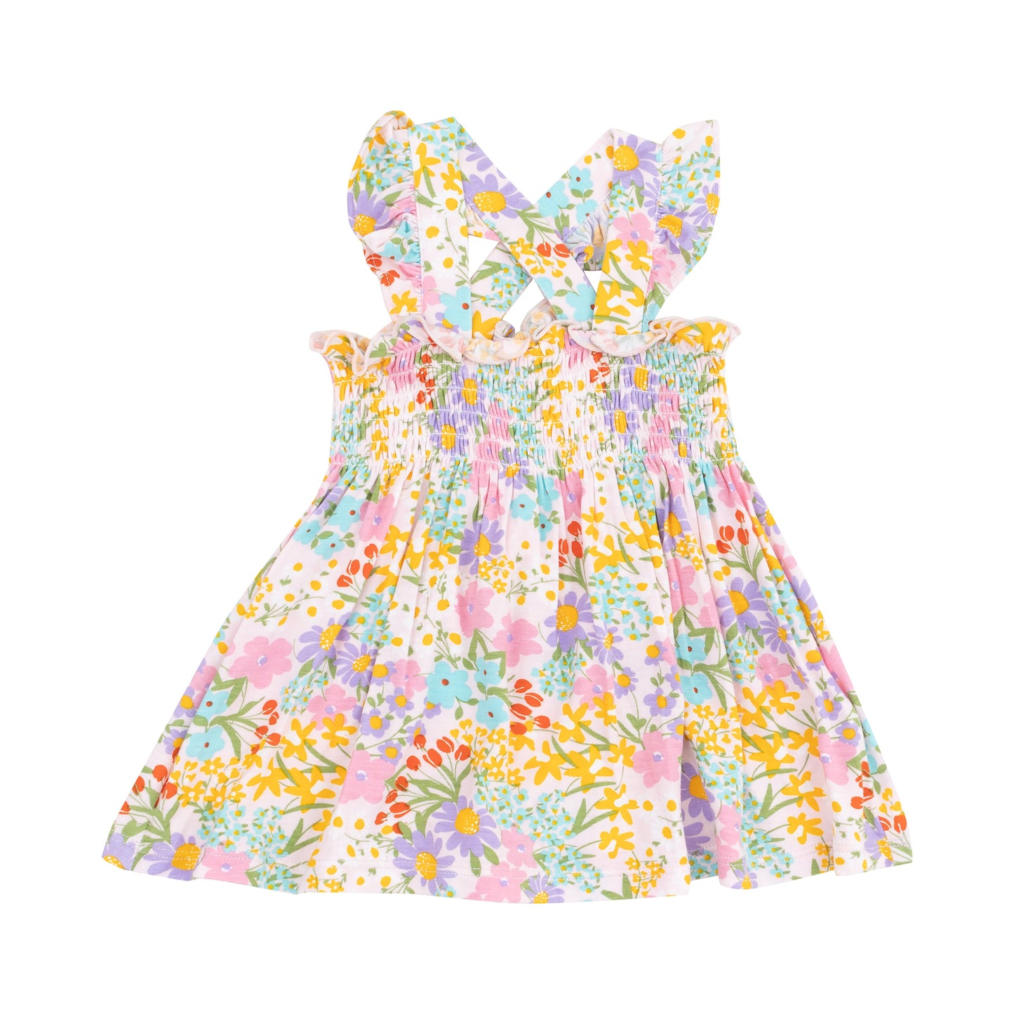 Ruffle Strap Smocked Top and Diaper Cover-  Amelia Floral
