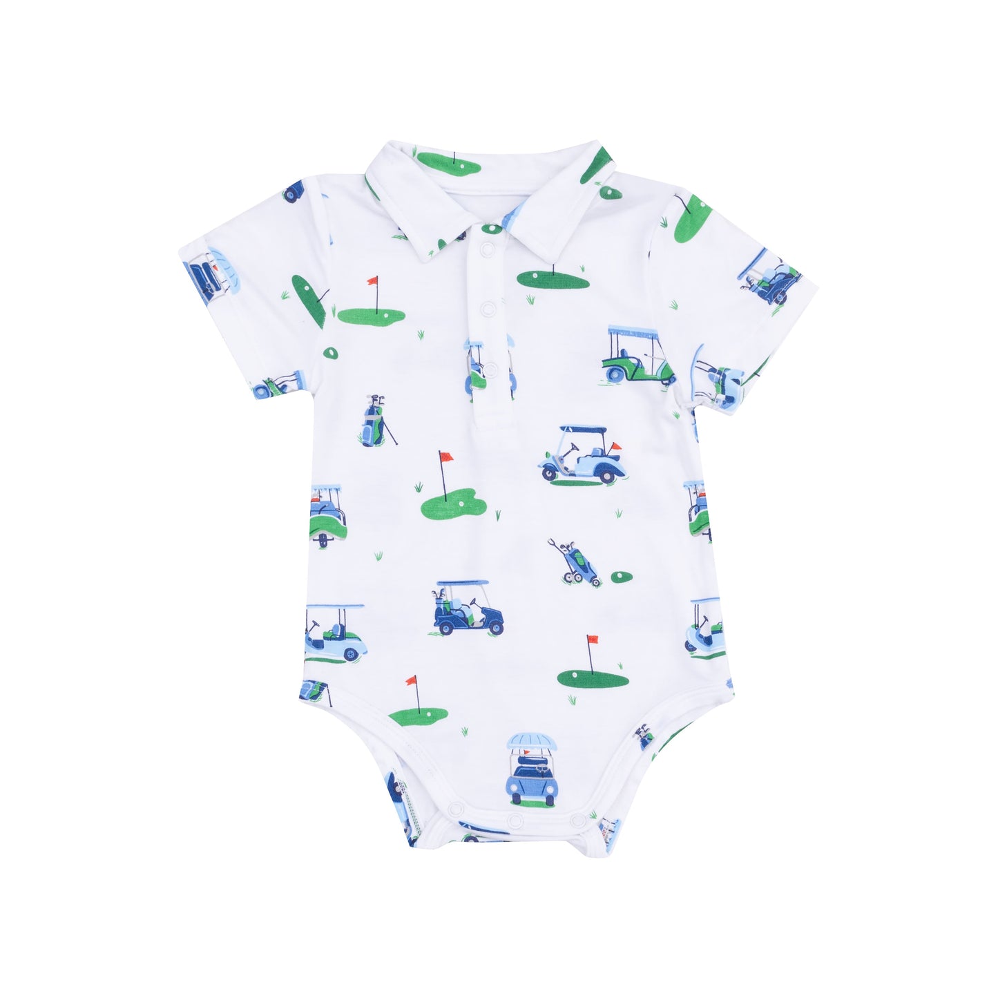 Polo Bodysuit - Vintage Golf Carts Blue