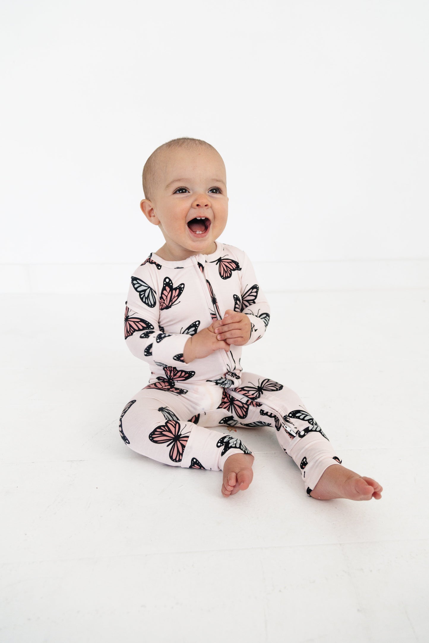 Butterfly Romper Bamboo Pajama Set