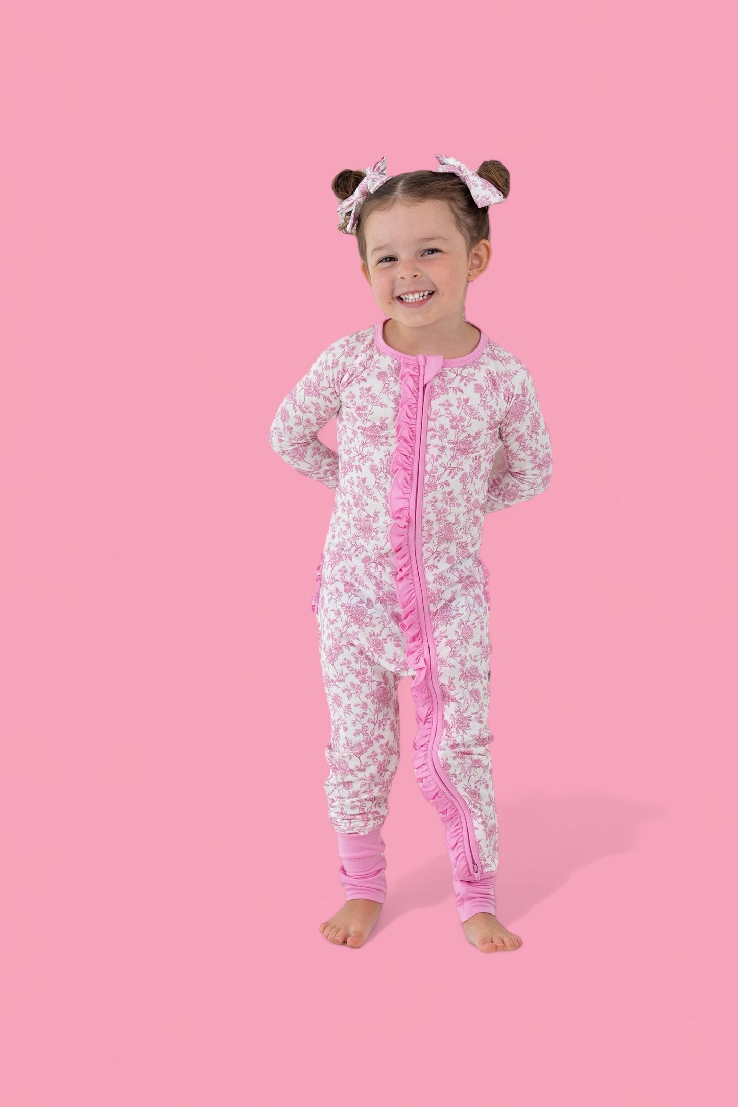 ROSEWOOD TOILE DREAM RUFFLE ROMPER