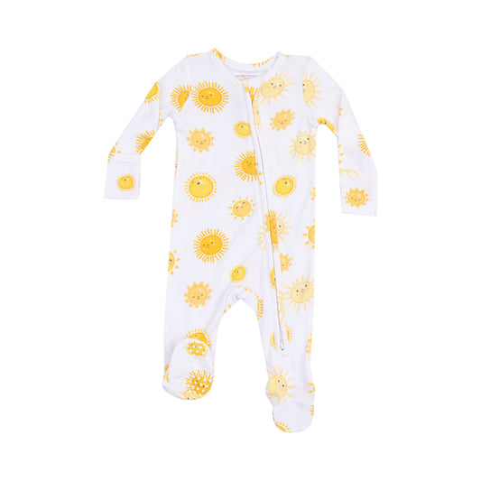 2 Way Zipper Footie - Happy Suns