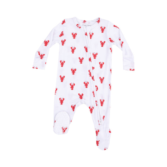 2 Way Zipper Footie - Lobster Bamboo