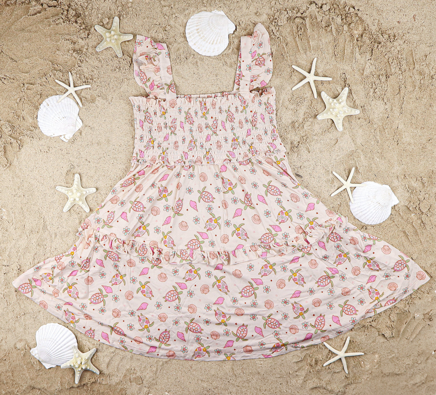 EXCLUSIVE LOVE YOUR SHELL DREAM SMOCKED BABYDOLL DRESS