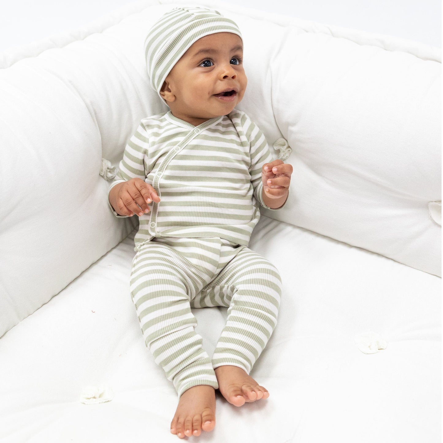 Lounge Wear Set - Stripe Sage