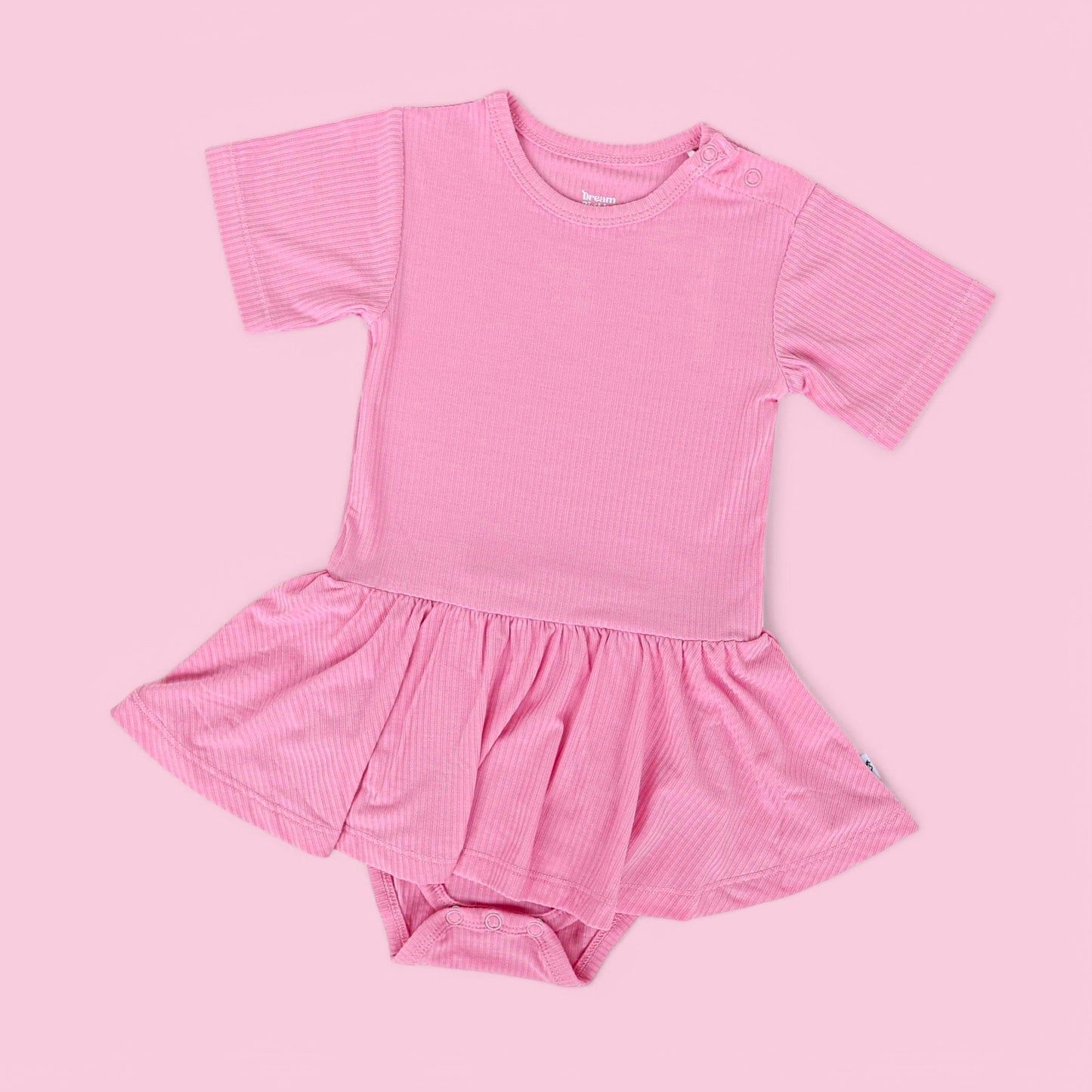 BELLA PINK RIB DREAM BODYSUIT DRESS