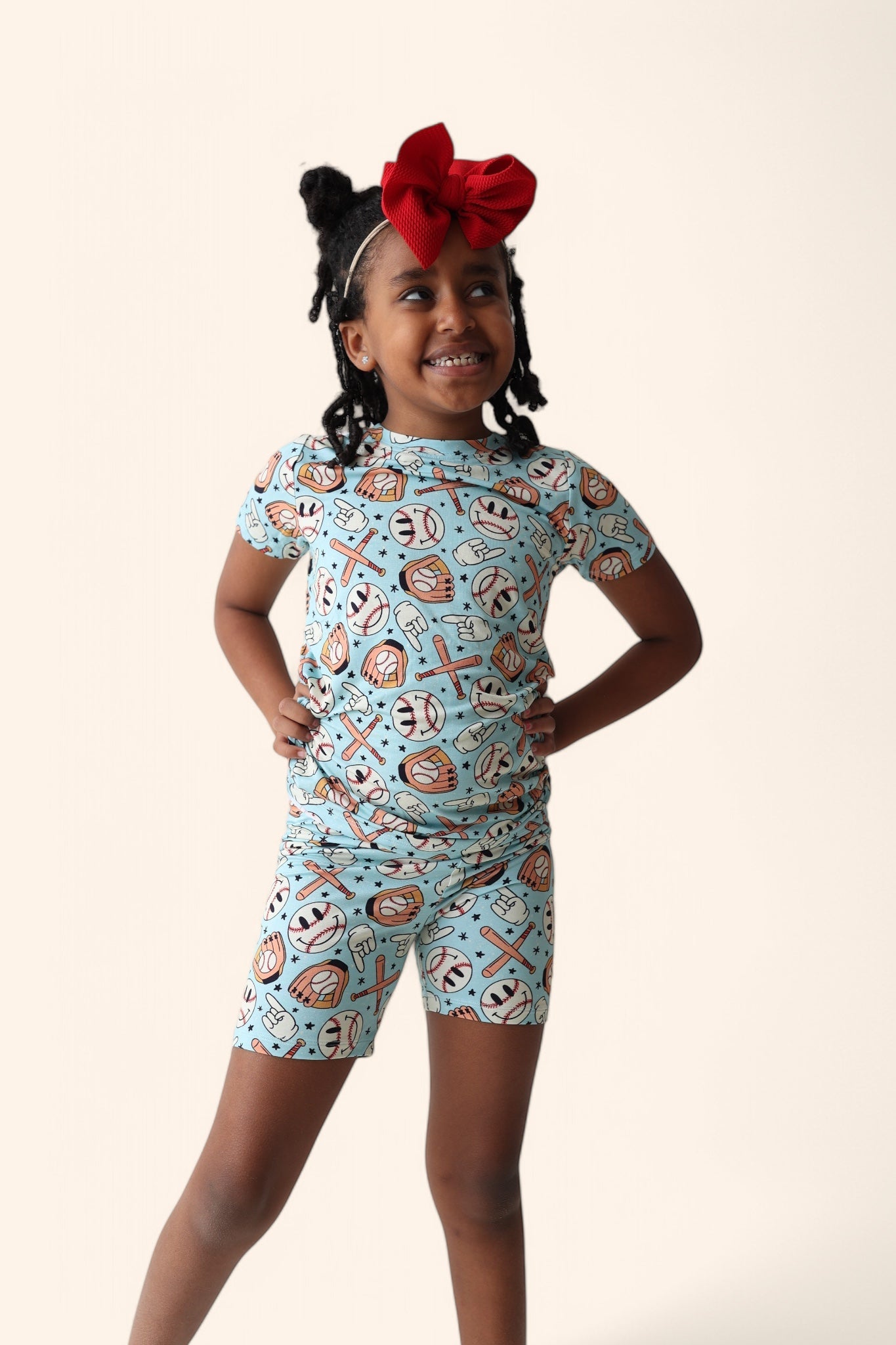 BASEBALL SMILEY DREAM SHORT SET