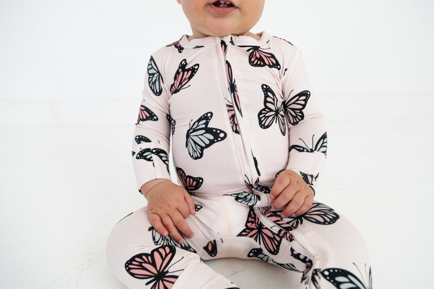 Butterfly Romper Bamboo Pajama Set