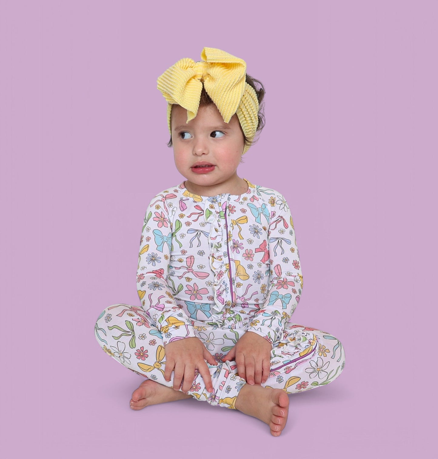 BOW GARDEN DREAM RUFFLE ROMPER