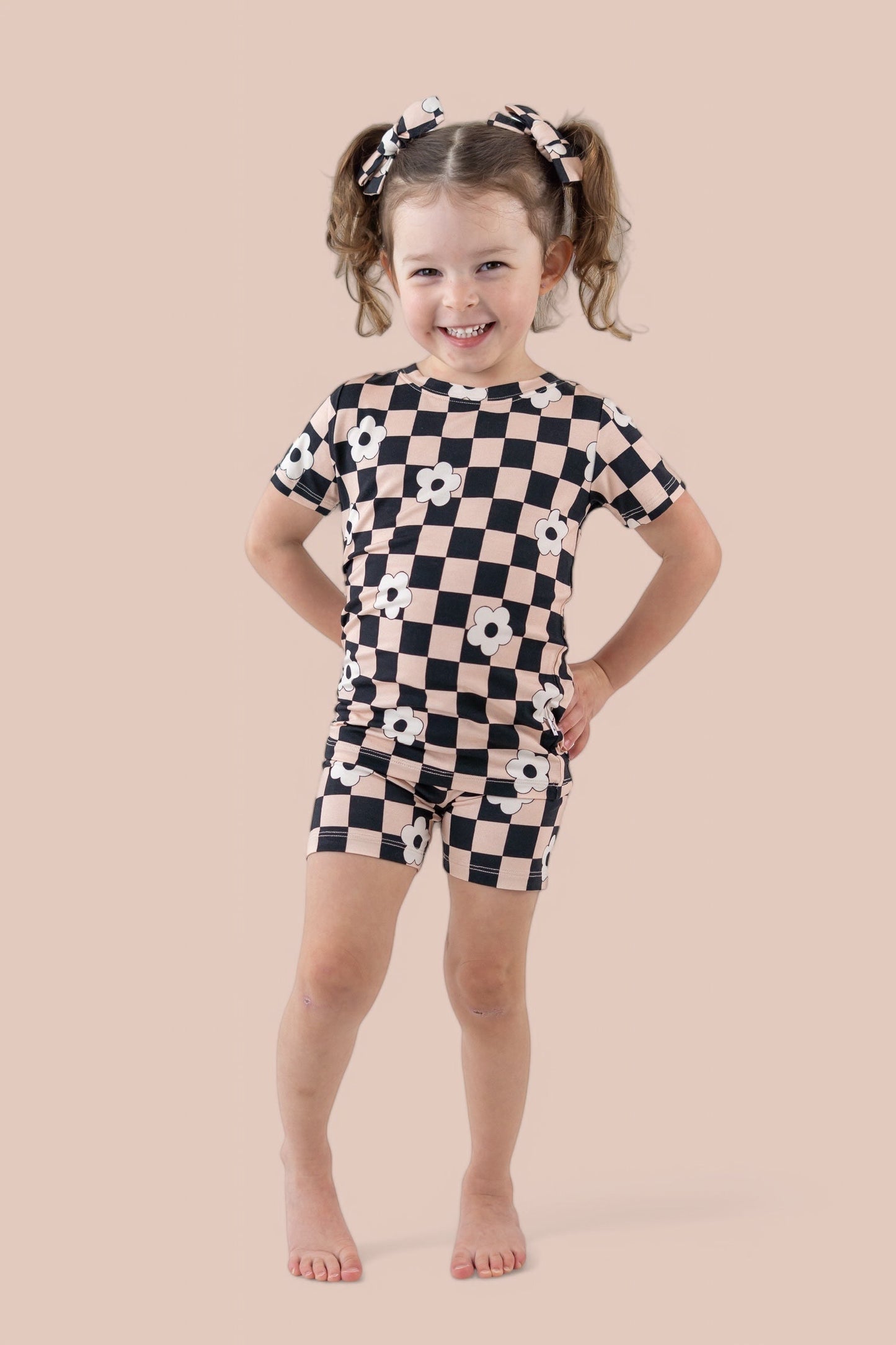 RETRO DAISY CHECKS DREAM SHORT SET