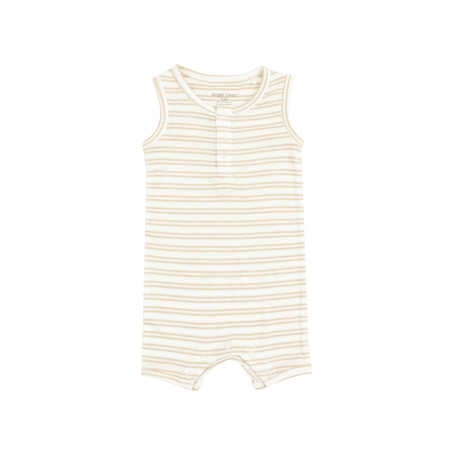 Sleeveless Shortie Romper - Stripe Oxford Tan