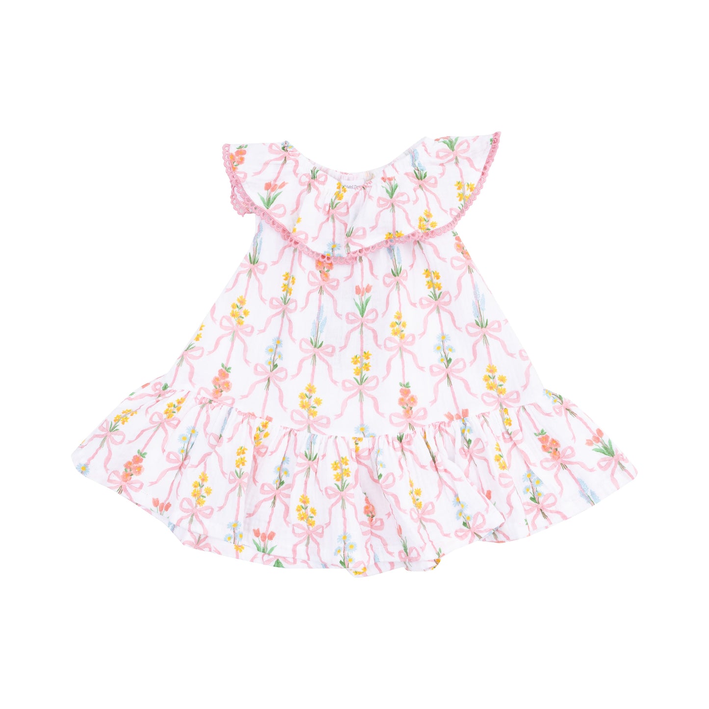 Circle Neck Ruffle Dress + Bloomer - Ribbon Bouquets