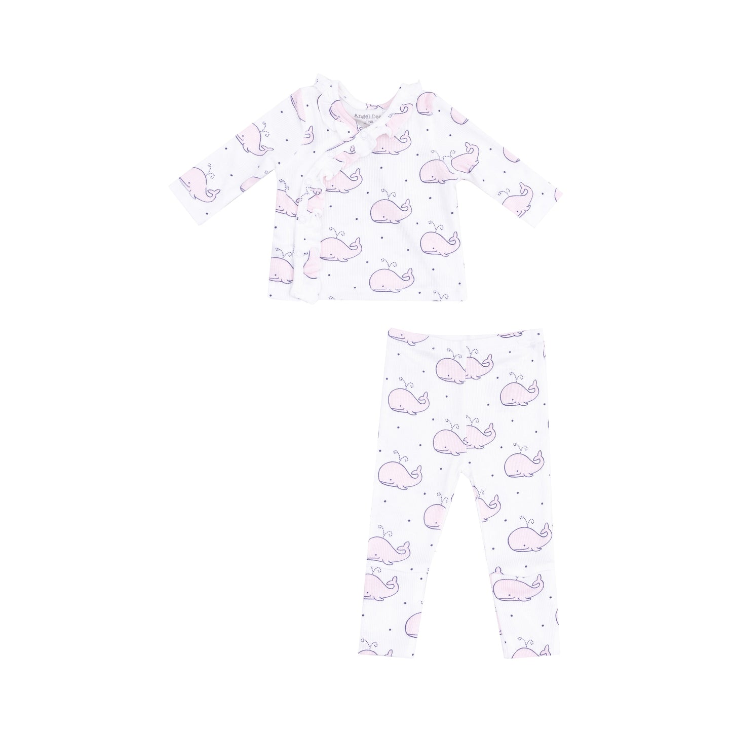 Take Me Home Set with Roll Over Cuff Pant - Bubbly Whale Pink