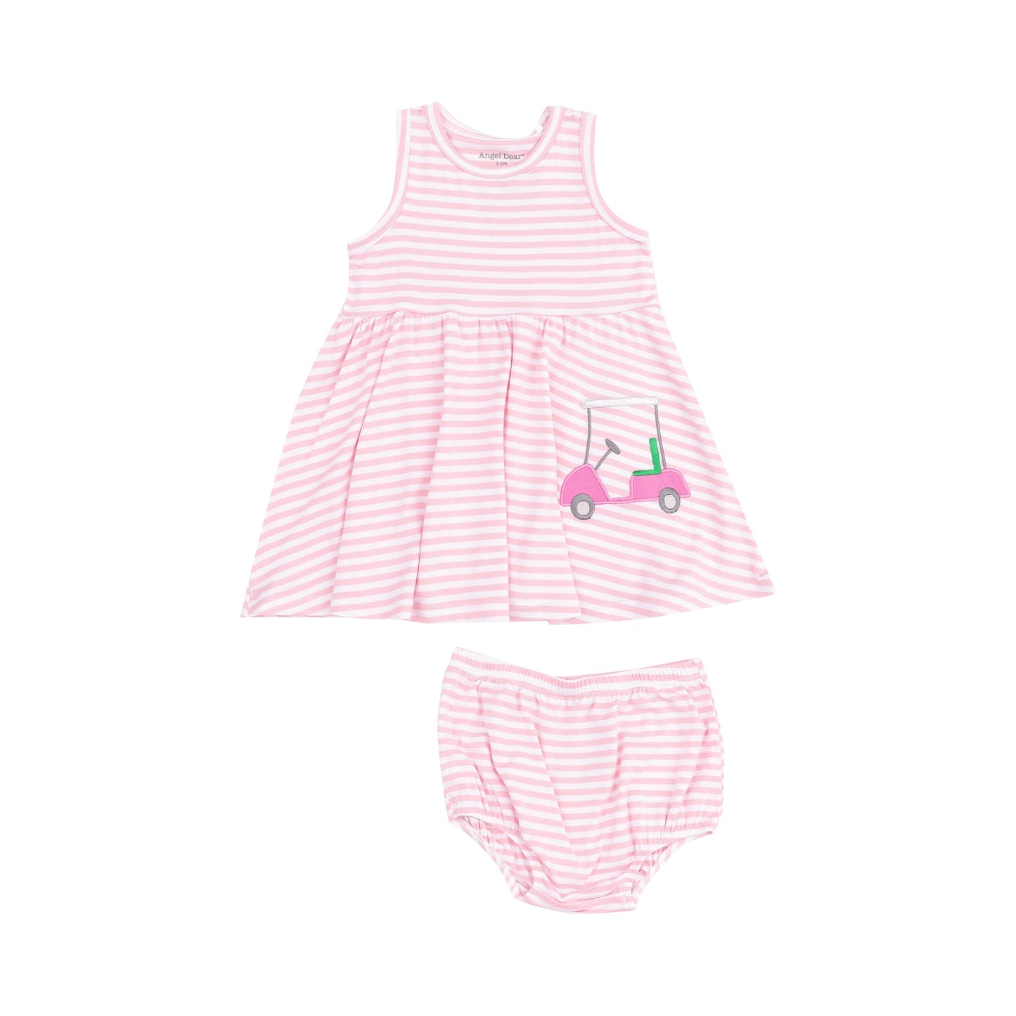Tank Dress and Bloomer with Applique - Golf Pink Mini Gingham