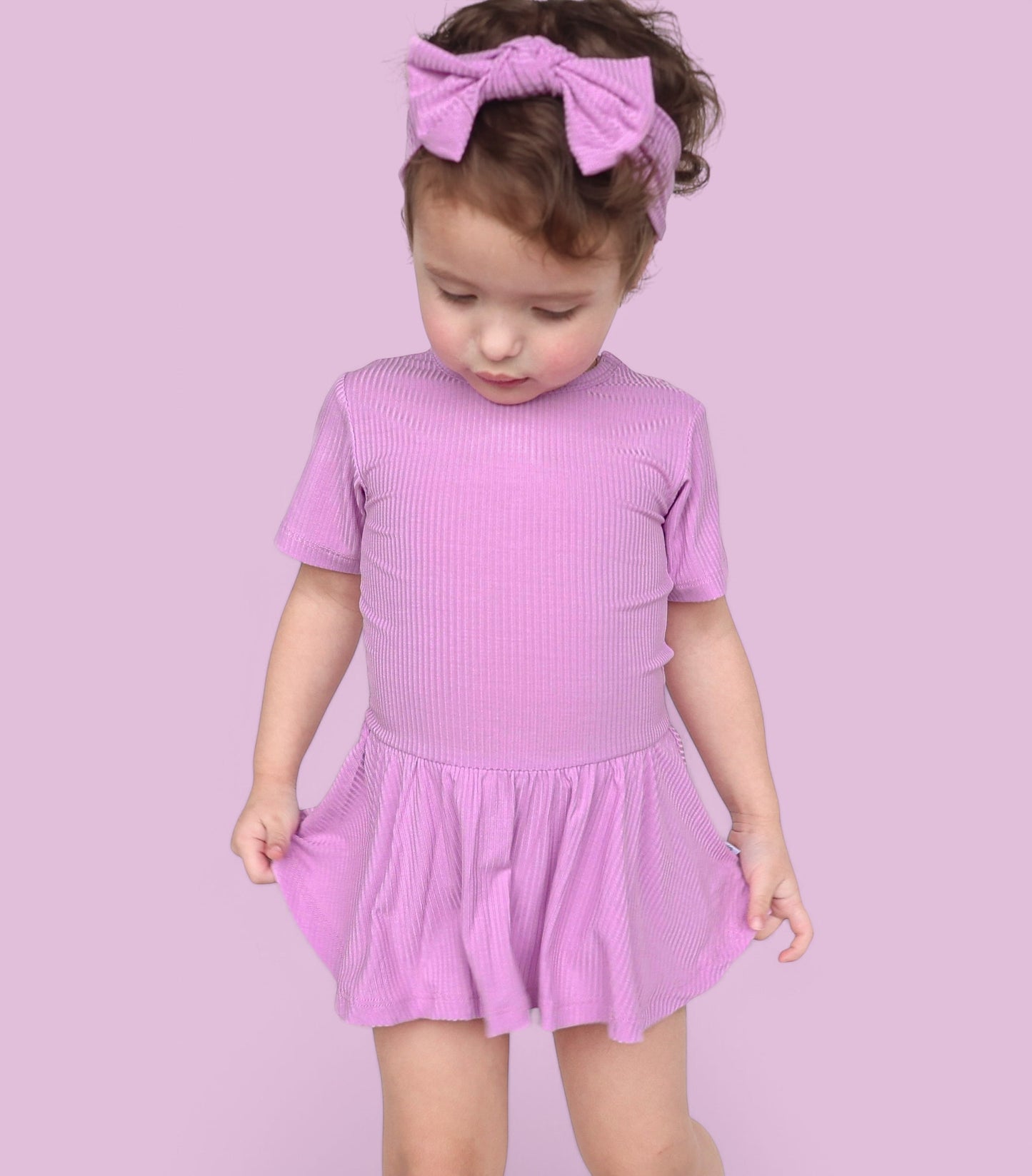 FOREVER LILAC RIB DREAM BODYSUIT DRESS