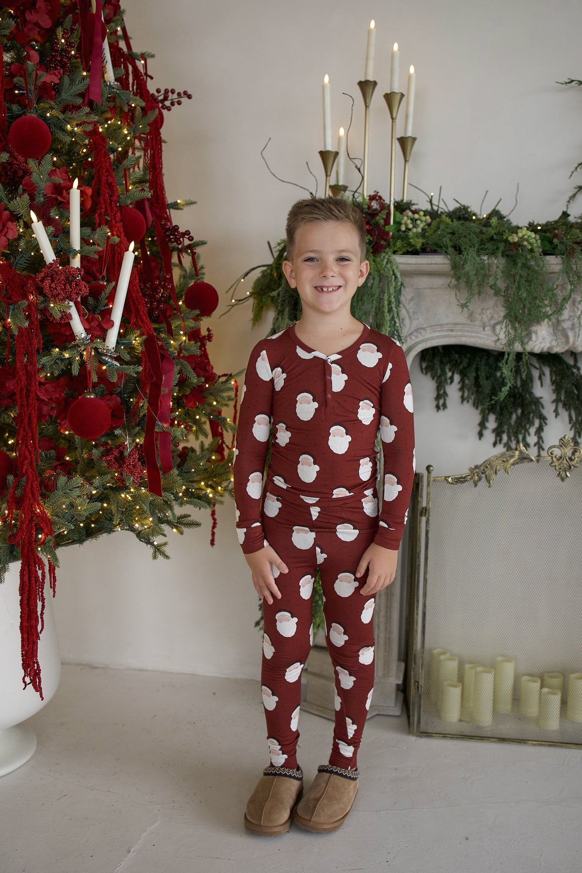 Bamboo Two Piece Pajamas | Vintage Santa