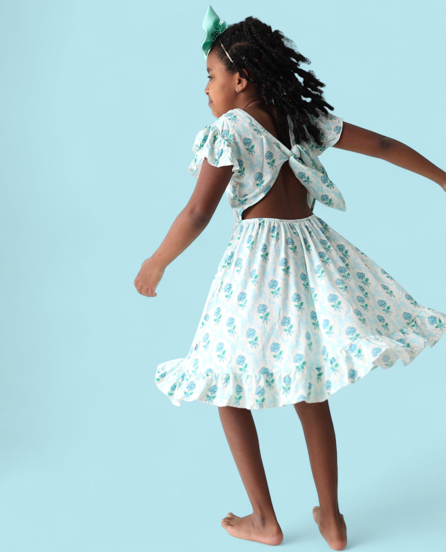 BLUE RIBBON BLOOMS DREAM TIE BACK RUFFLE DRESS