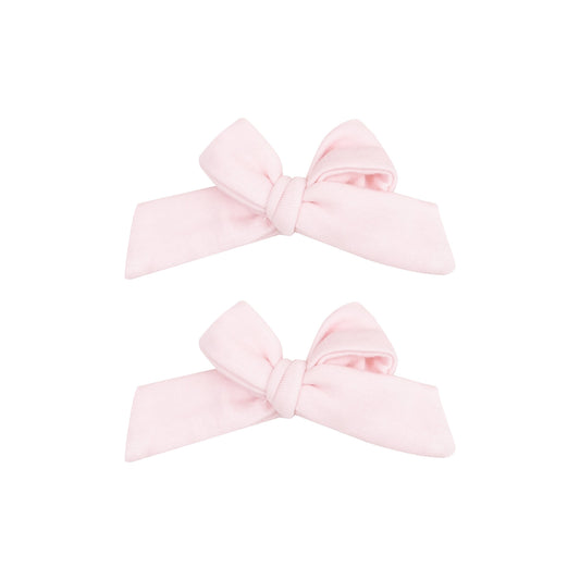 2 Pack Hair Bow with Clip - Solid Classic Pink