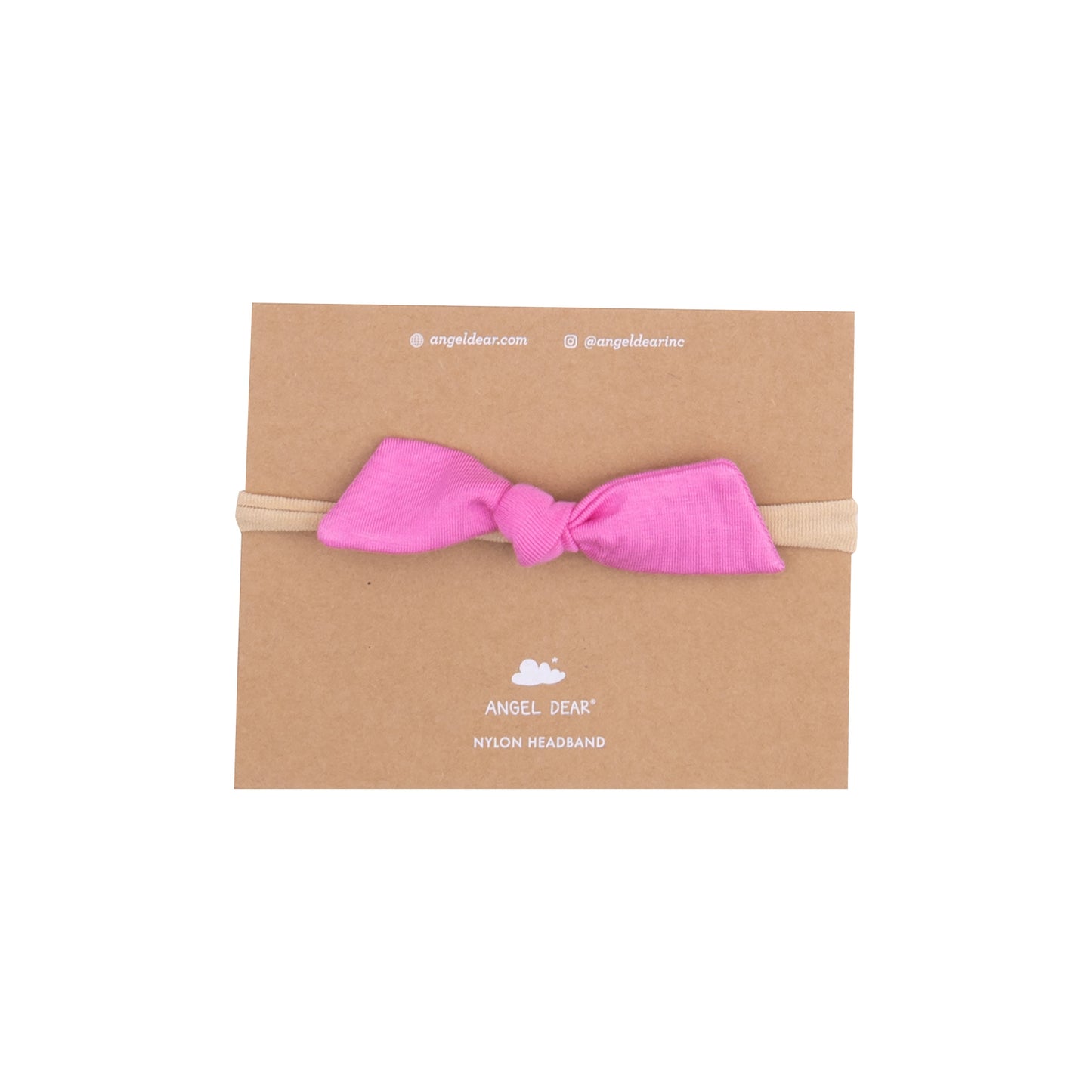 Bow with Nylon Headband - Solid Strawberry Moon