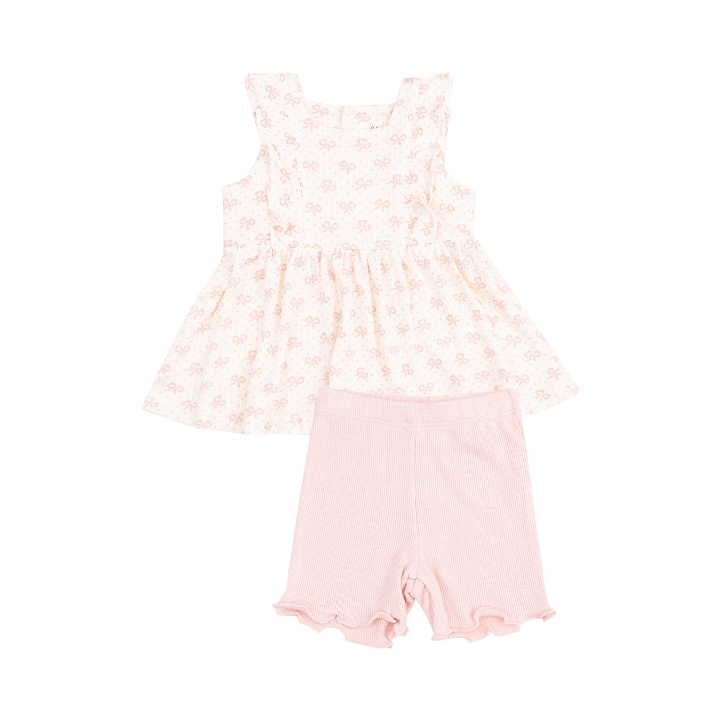 Square Neck Ruffle Tank and Bike Short - Vintage Mini Bows