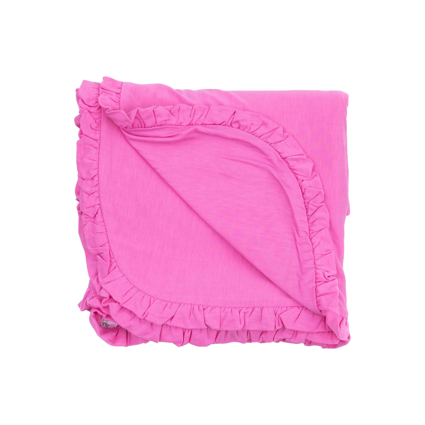 Ruffle Receiving Blanket - Solid Strawberry Moon