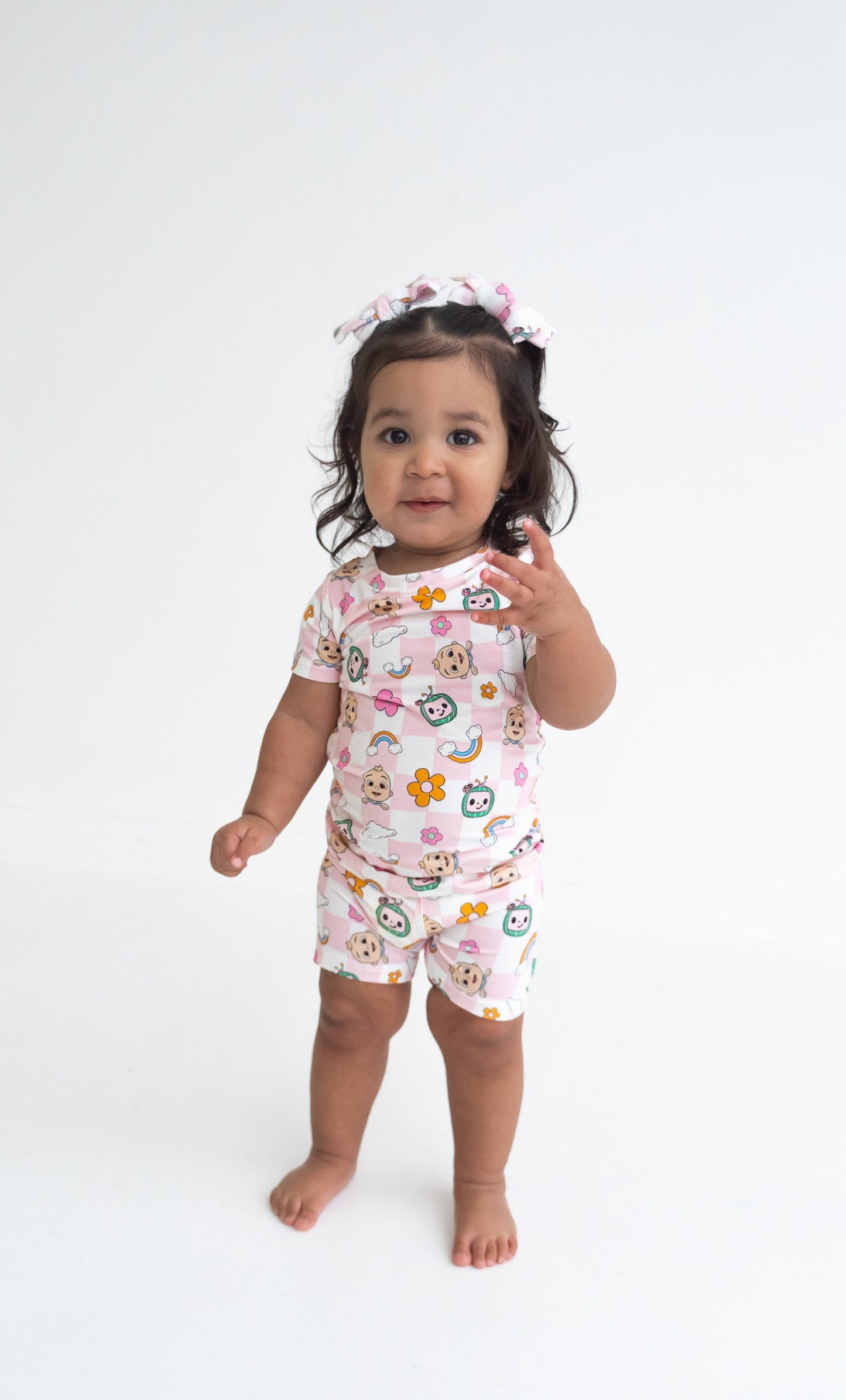 Dream Big Little Co x CoComelon JJ RAINBOW CHECKERS DREAM BOW HAIR CLIPS