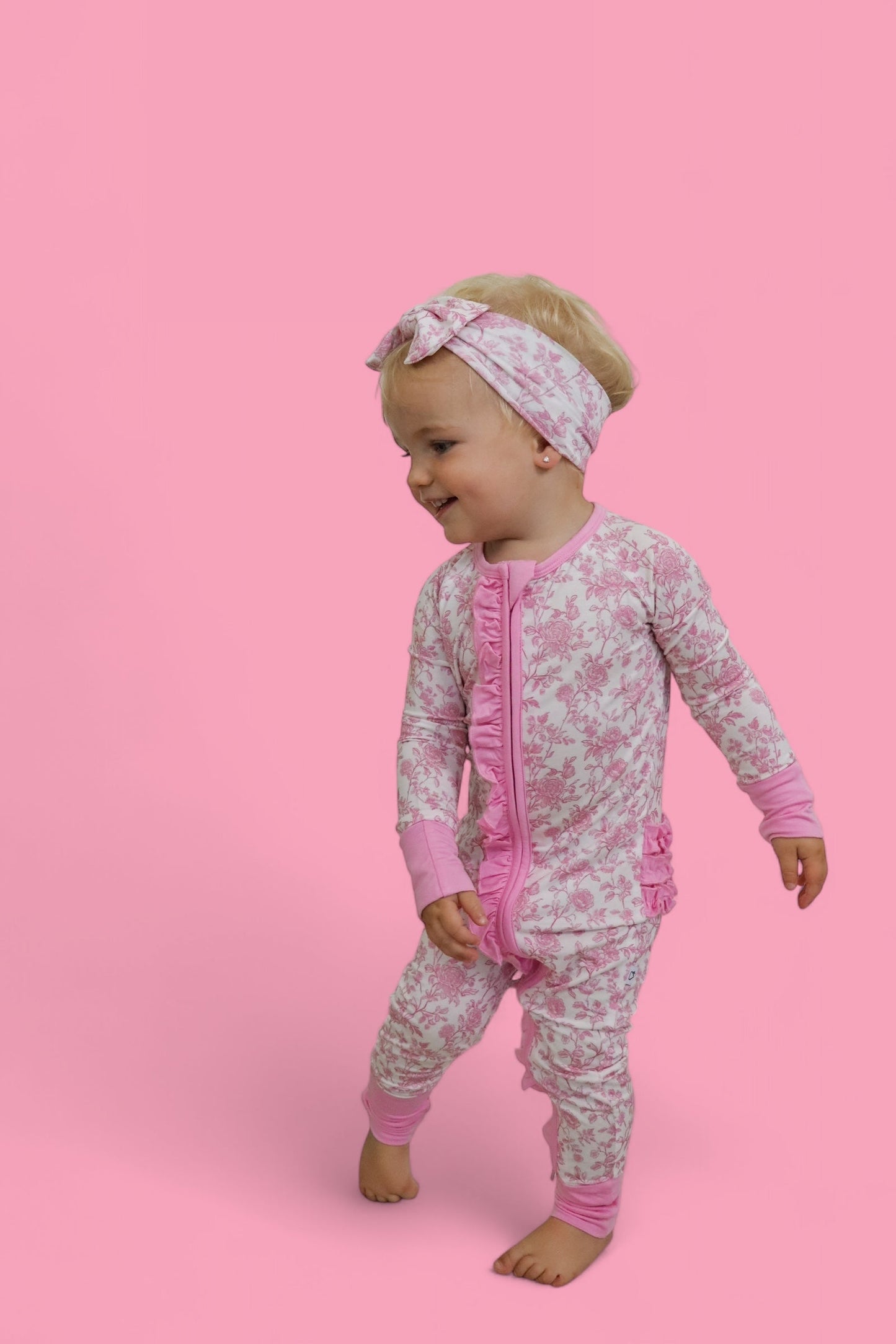 ROSEWOOD TOILE DREAM RUFFLE ROMPER