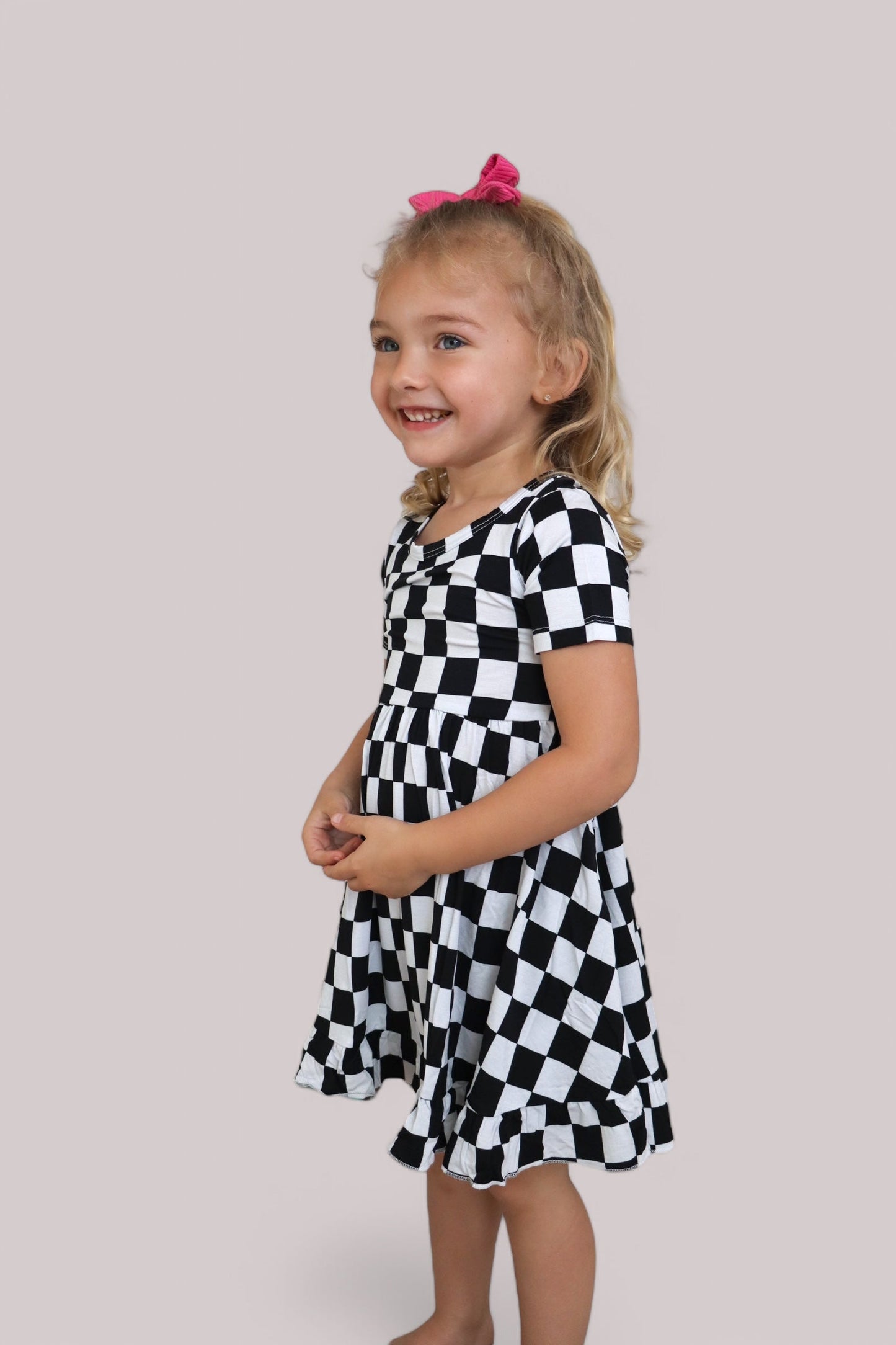 OREO CHECKERS DREAM RUFFLE DRESS