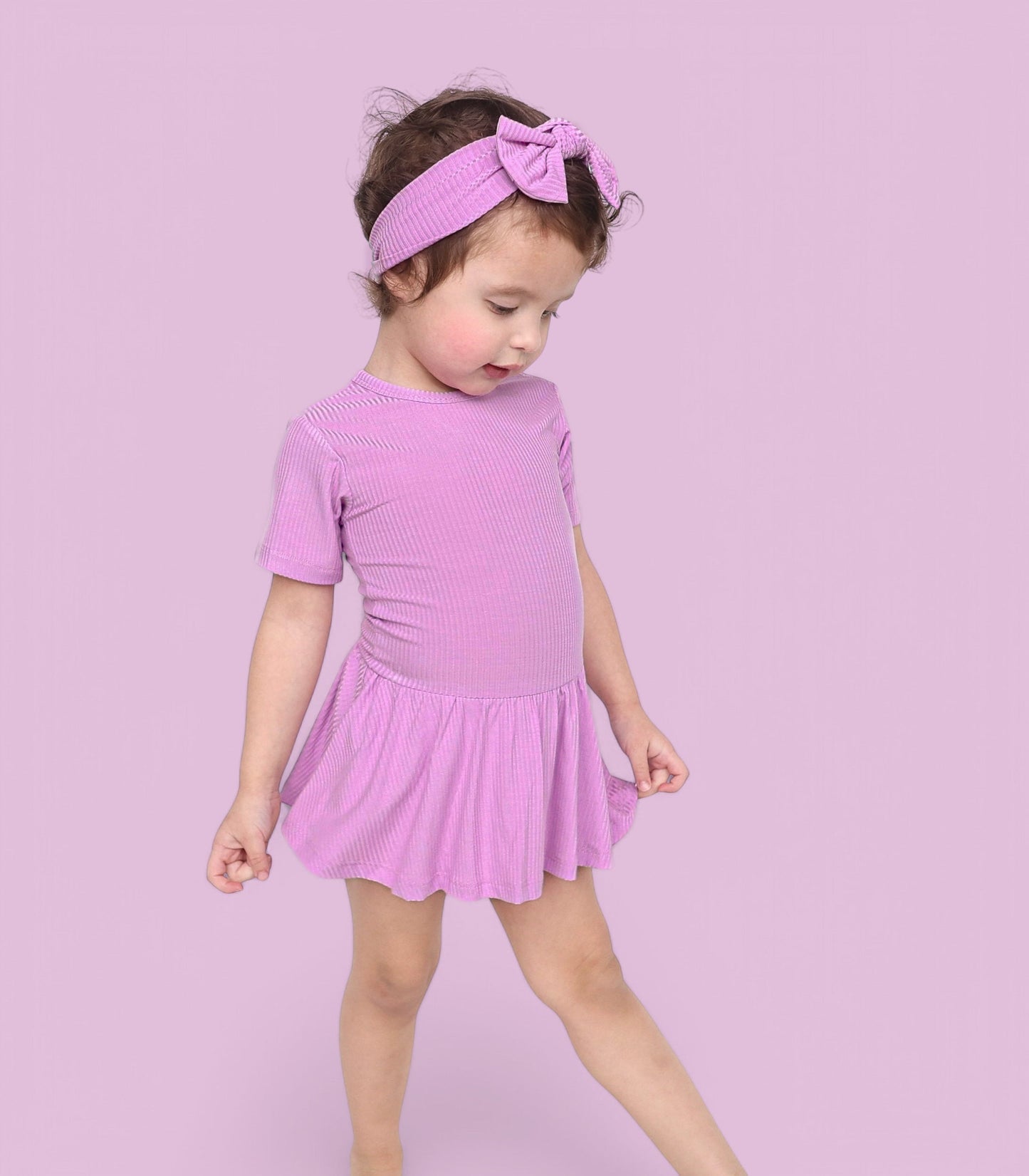 FOREVER LILAC RIB DREAM BODYSUIT DRESS