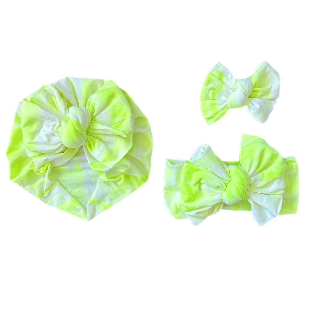 Ferris ~ Neon Yellow & White Tie Dye