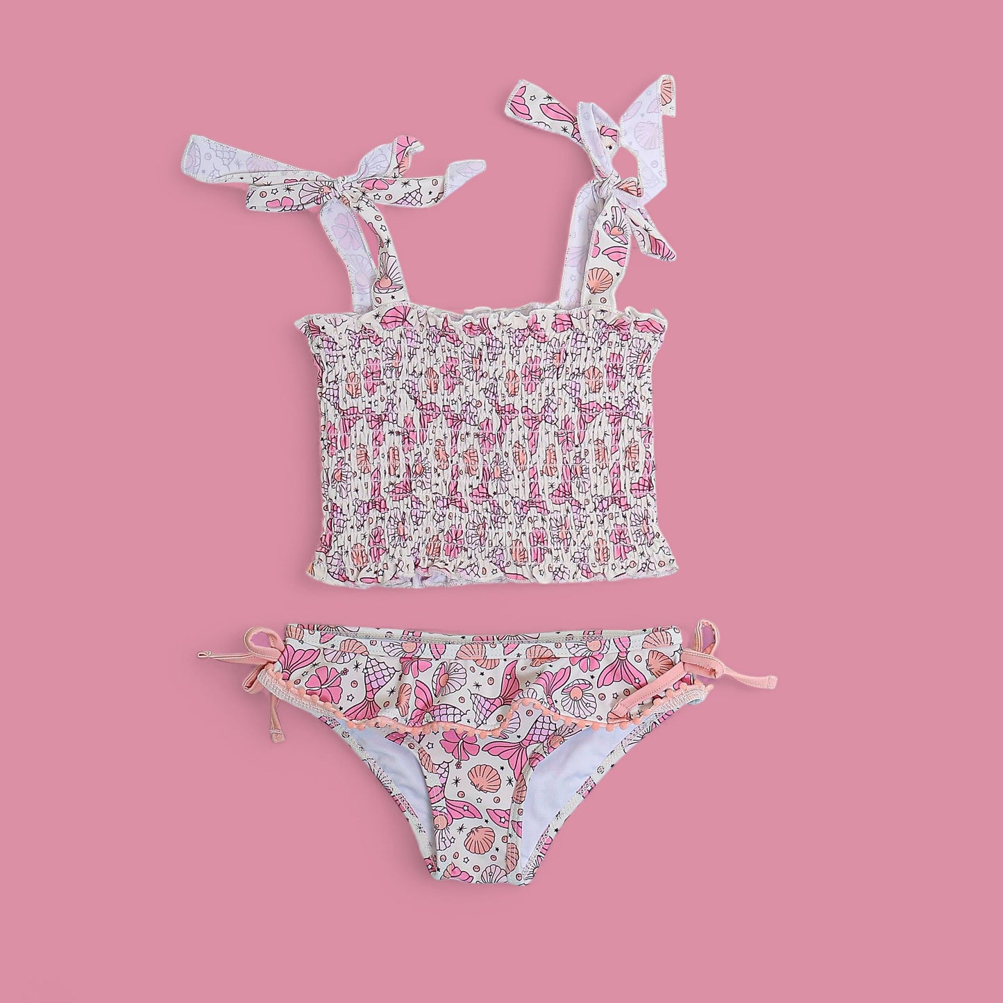 MAGICAL MERMAID DREAM SMOCKED TANKINI TWO PIECE SWIM SUIT