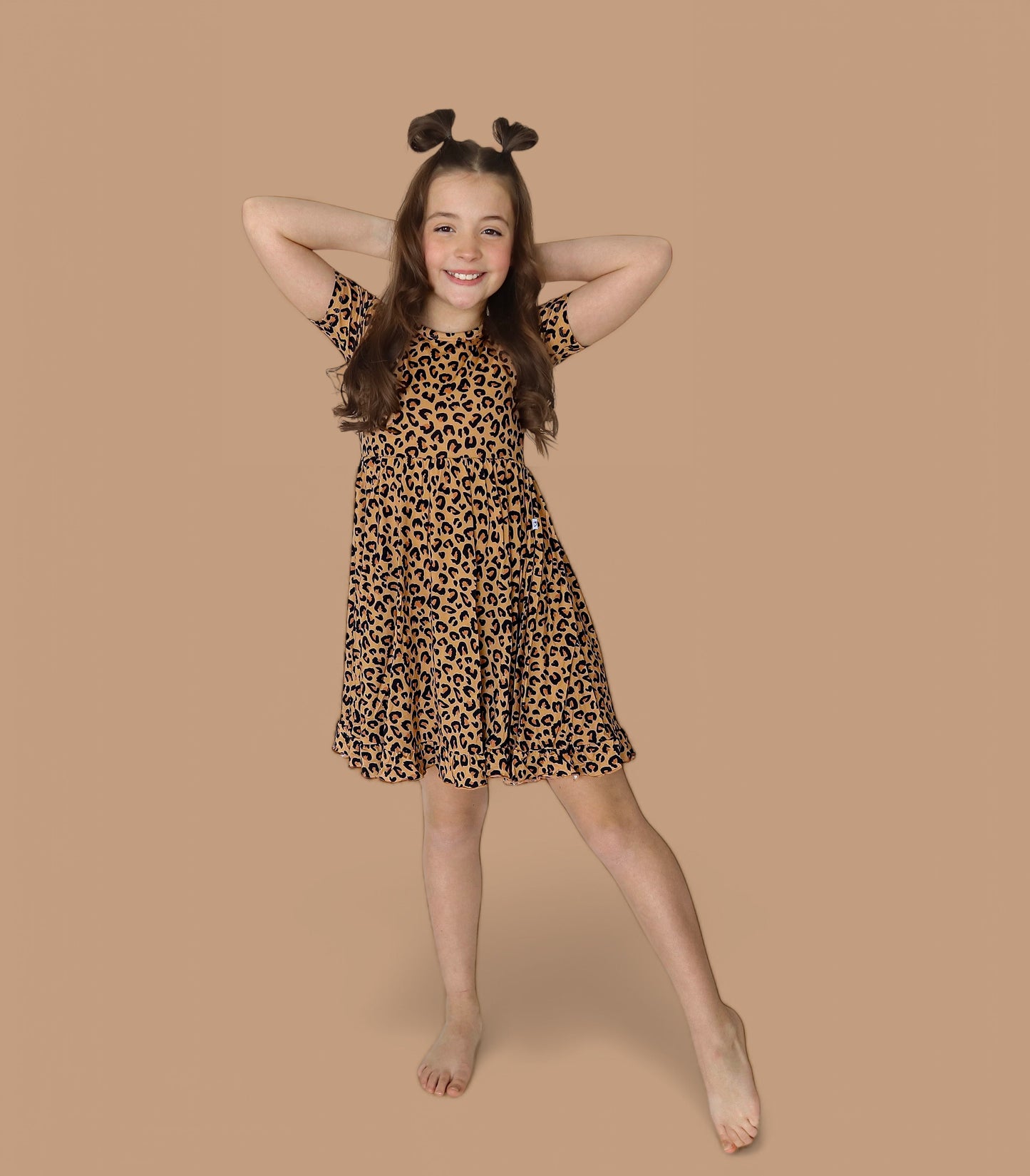 LEOPARD DREAM RUFFLE DRESS