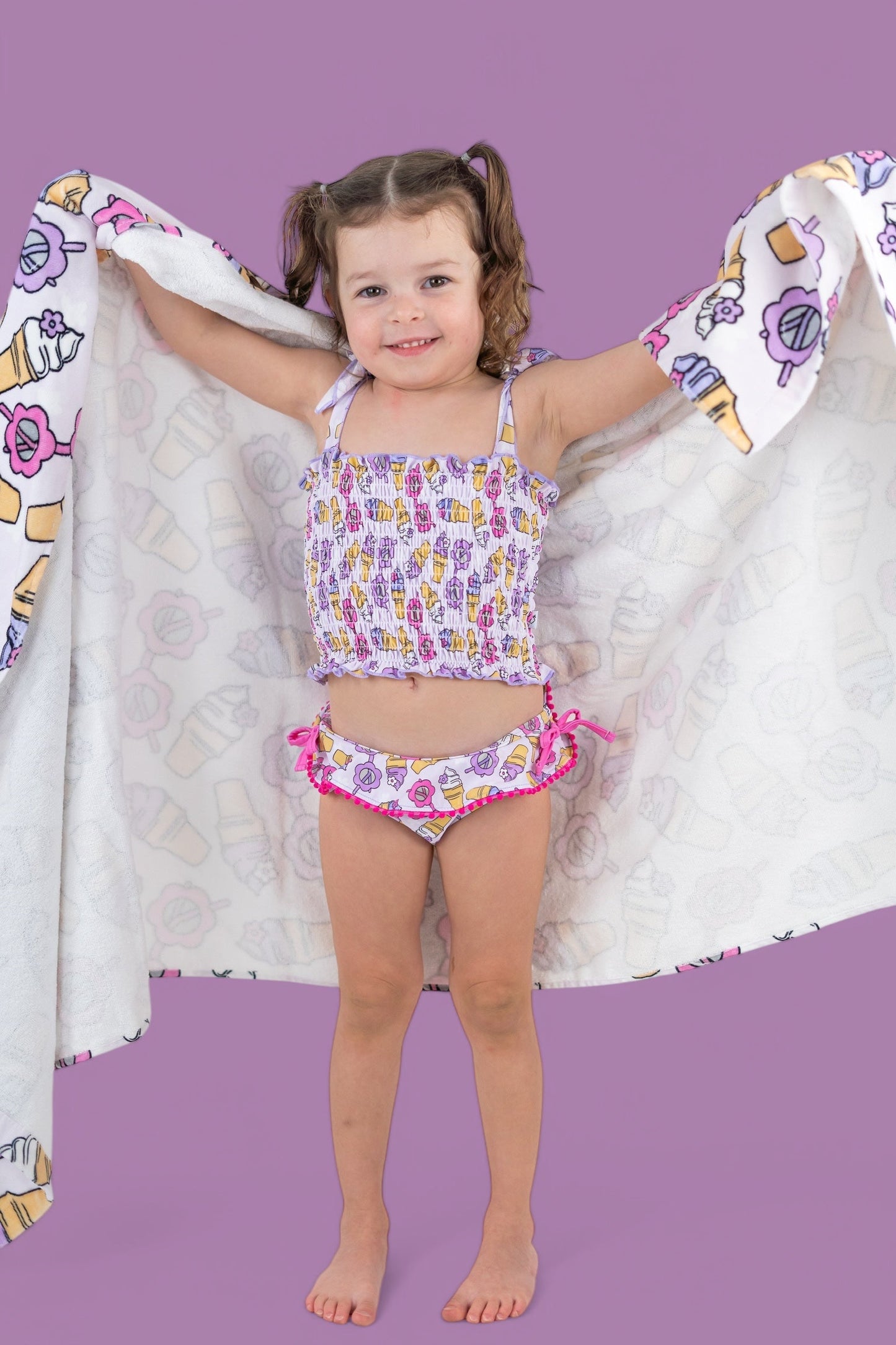 SWEET SUMMER DREAM SMOCKED TANKINI TWO PIECE SWIM SUIT