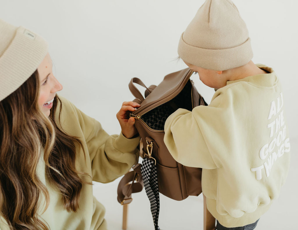 *PRE-ORDER SHIPS EARLY AUGUST* ff Diaper Bag | Taupe