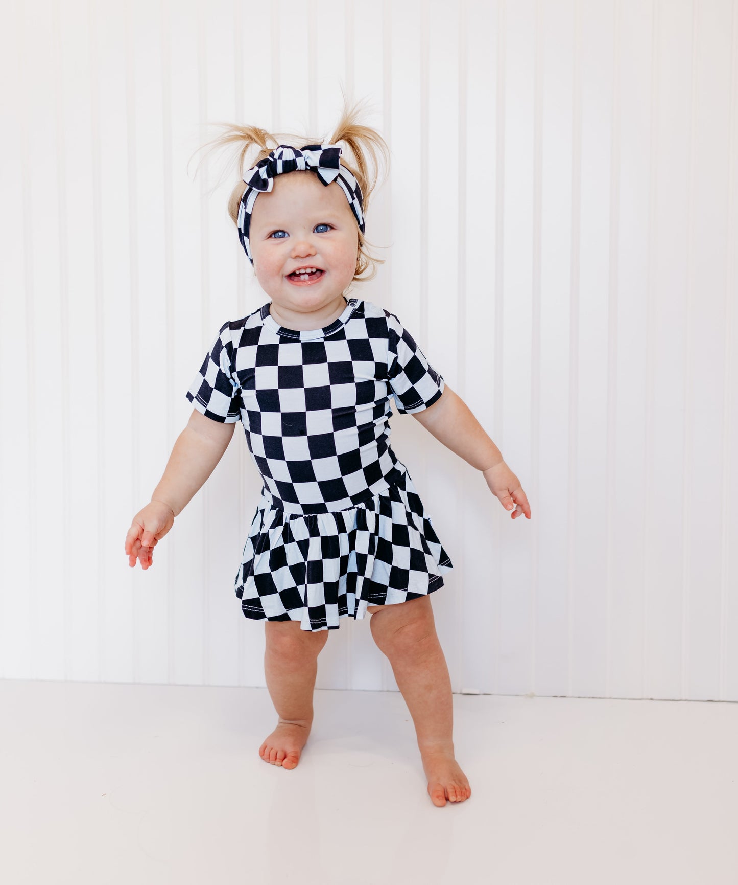 MIDNIGHT CHECKERS DREAM BODYSUIT DRESS