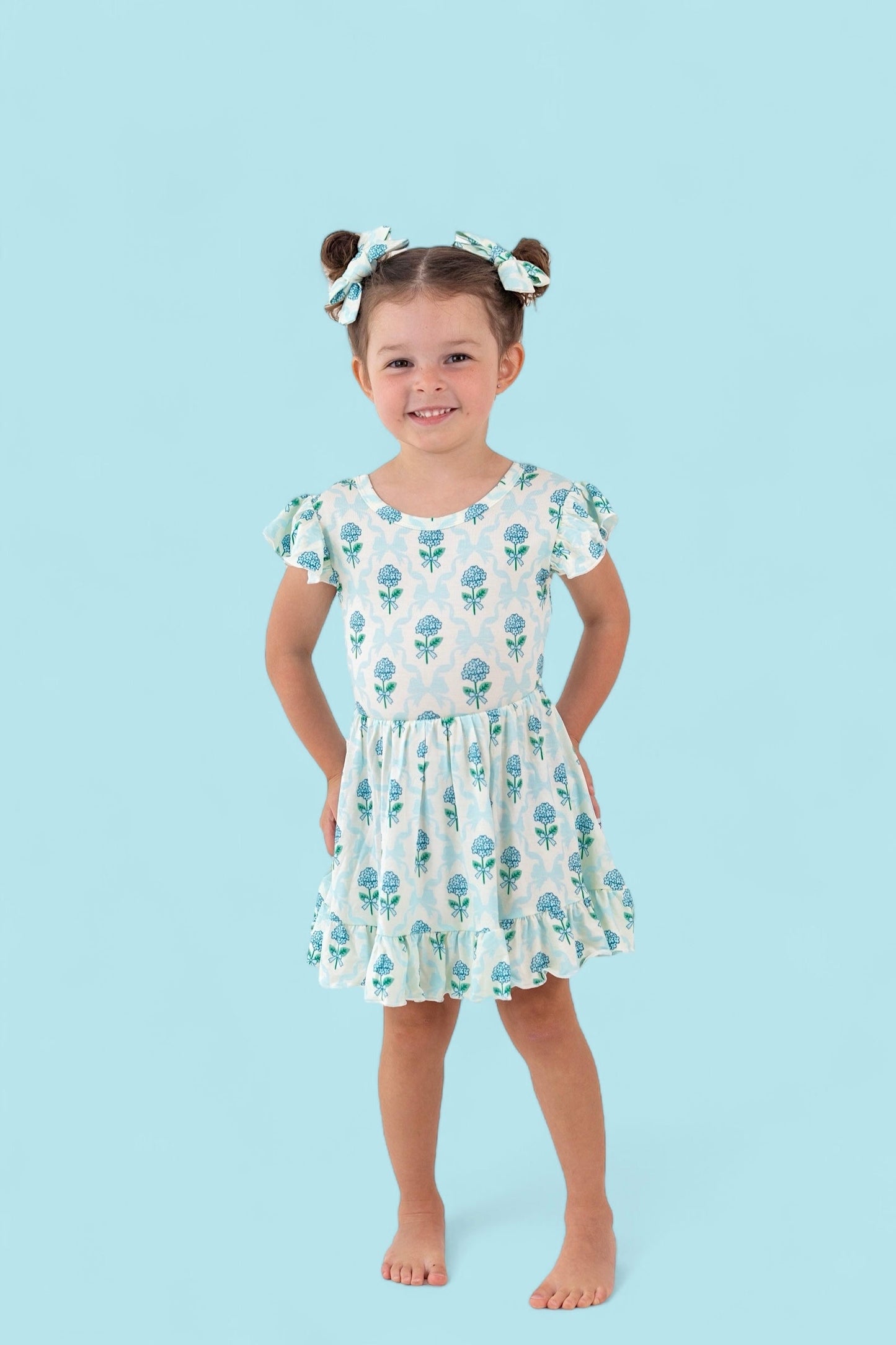 BLUE RIBBON BLOOMS DREAM TIE BACK RUFFLE DRESS