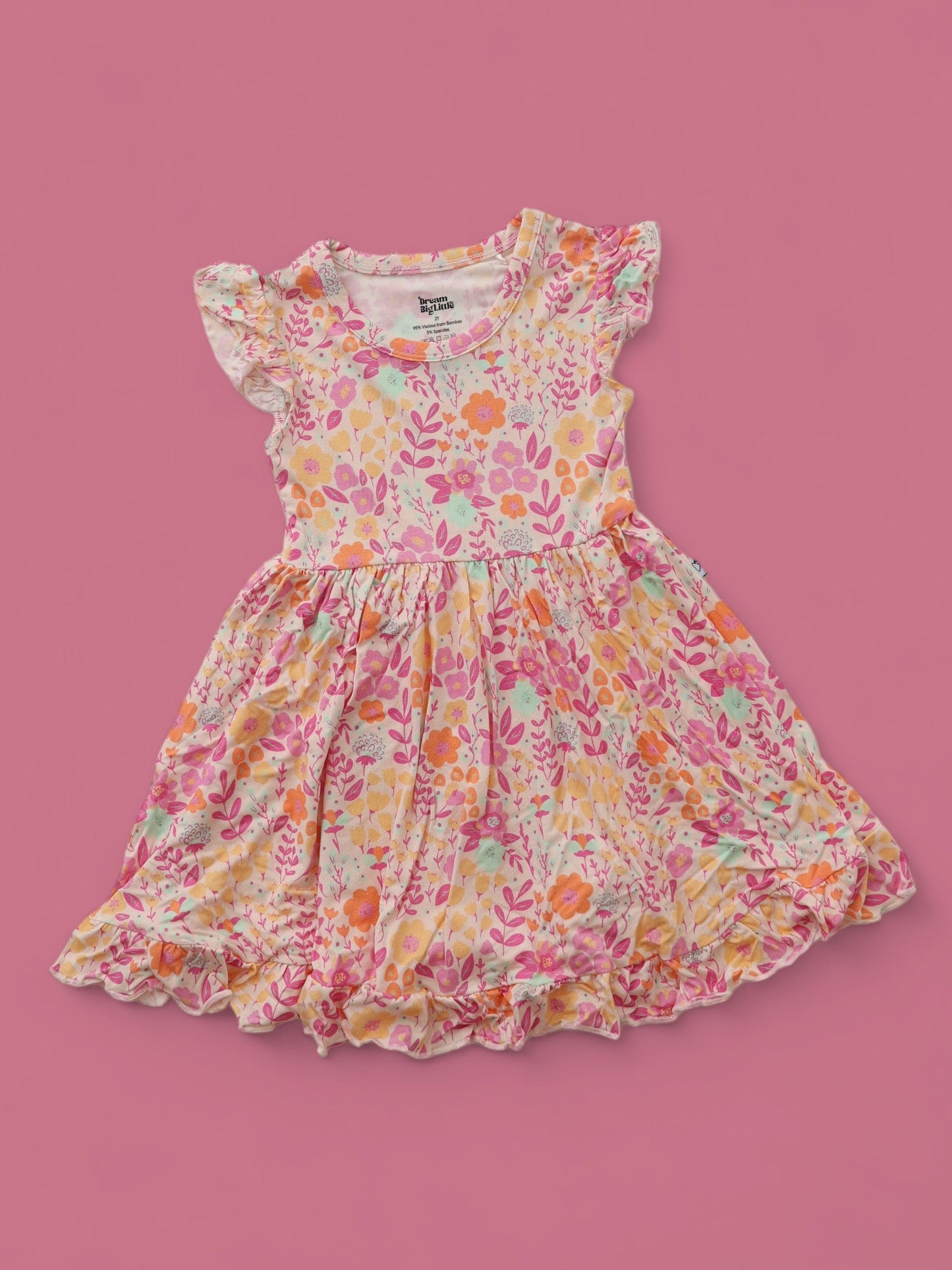 GARDEN TREASURES DREAM CAP SLEEVE RUFFLE DRESS