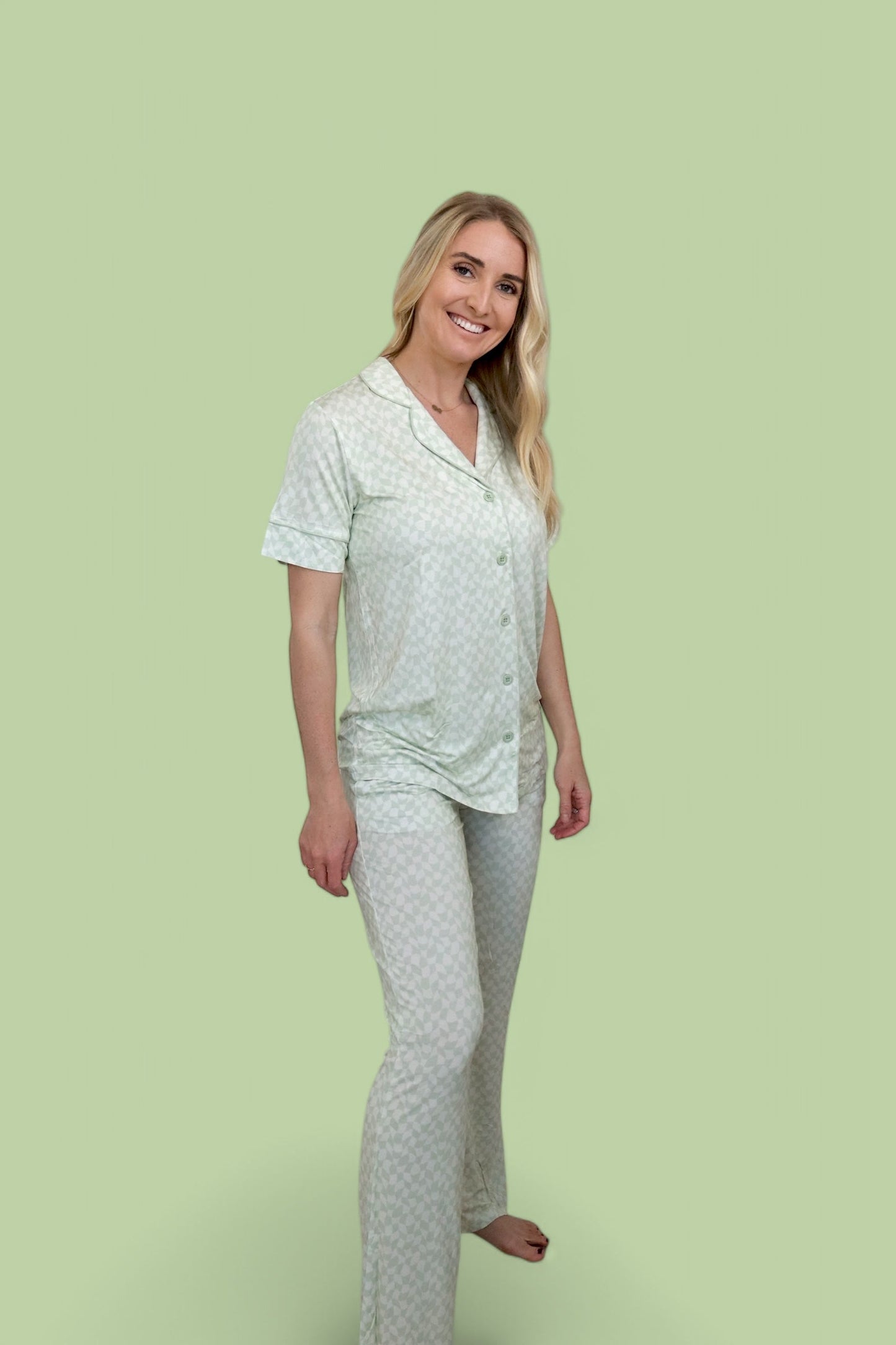 SAGE WAVY CHECKERS WOMEN'S RELAXED FLARE DREAM SET