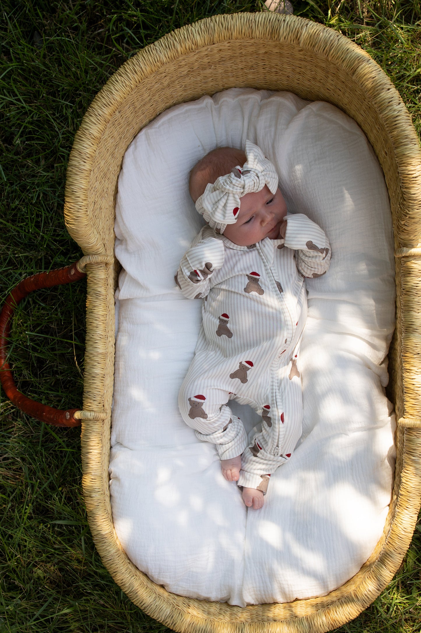 Bamboo Zip Pajamas | Santa Teddy