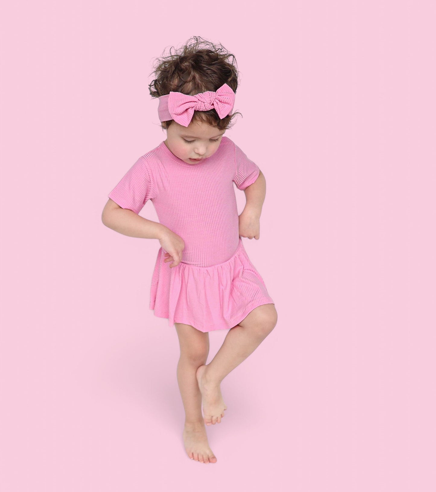 BELLA PINK RIB DREAM BODYSUIT DRESS