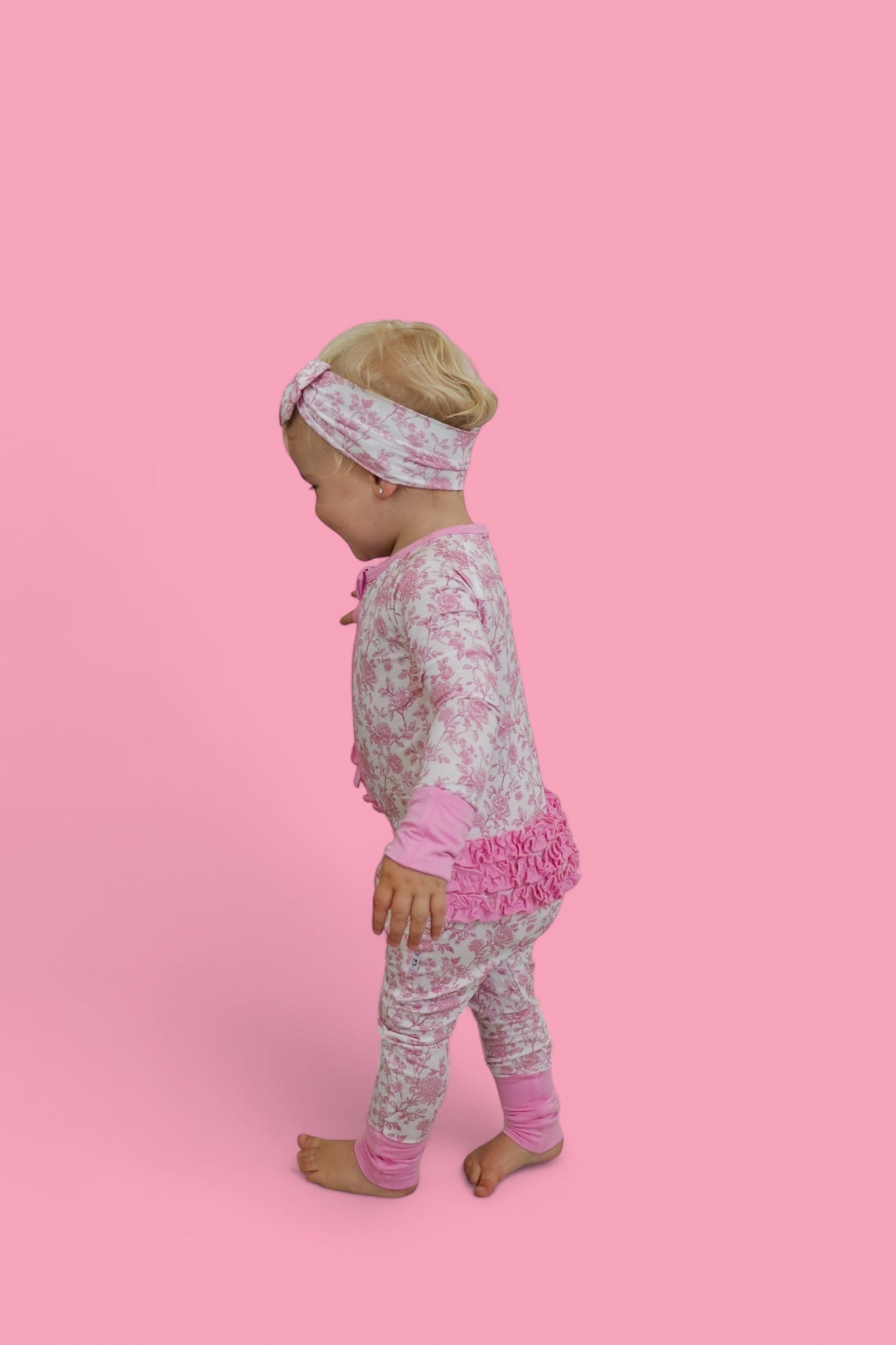 ROSEWOOD TOILE DREAM RUFFLE ROMPER
