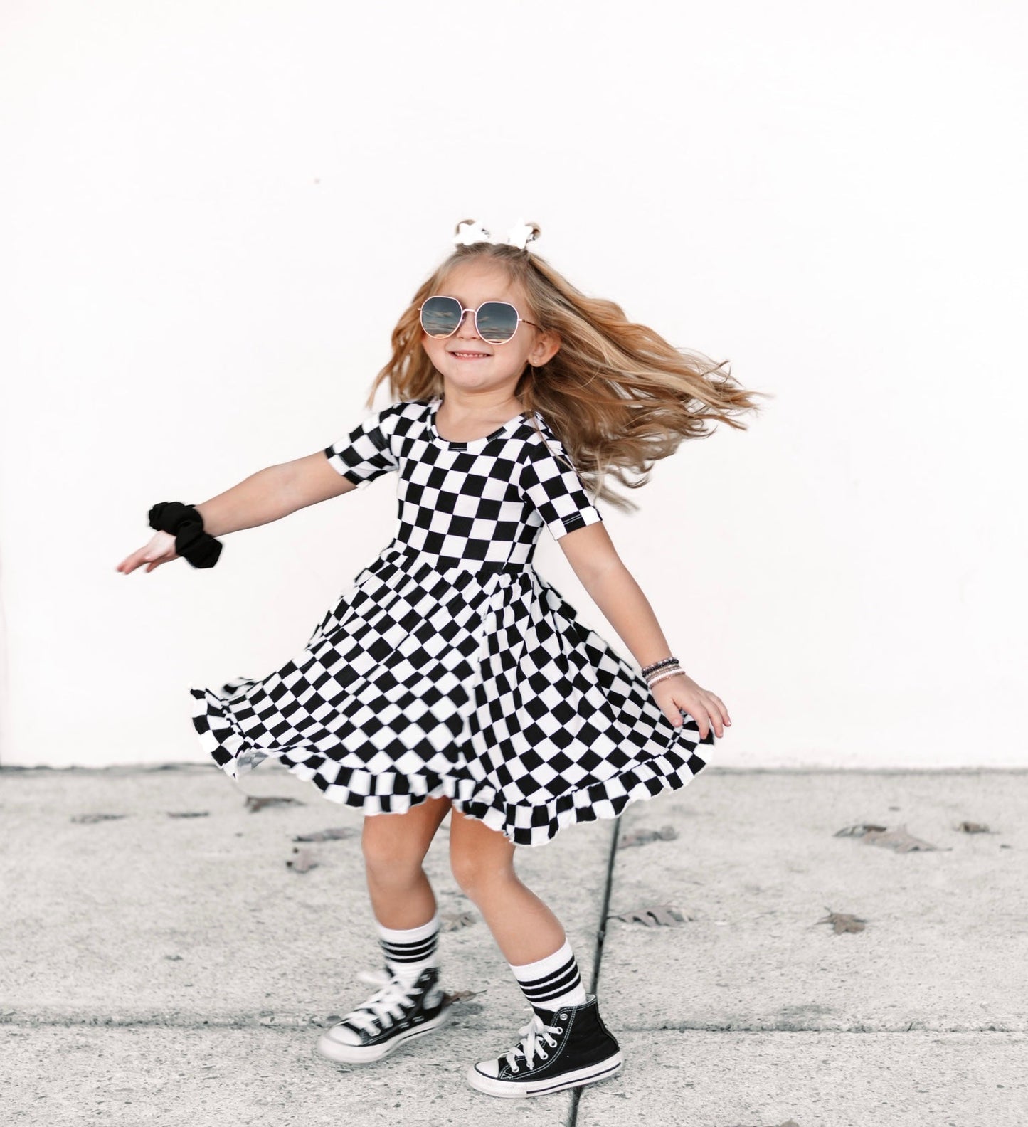 OREO CHECKERS DREAM RUFFLE DRESS