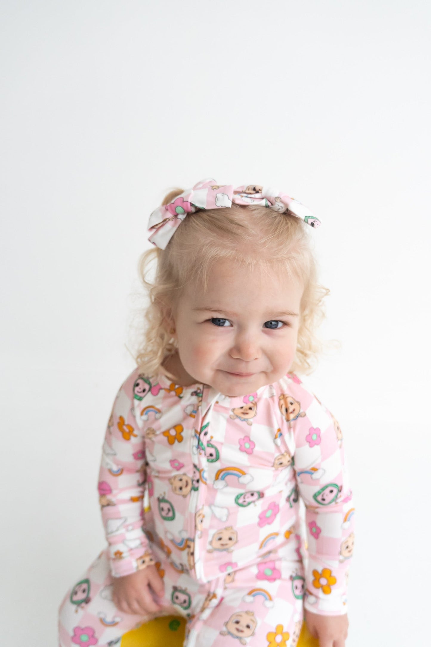 Dream Big Little Co x CoComelon JJ RAINBOW CHECKERS DREAM BOW HAIR CLIPS