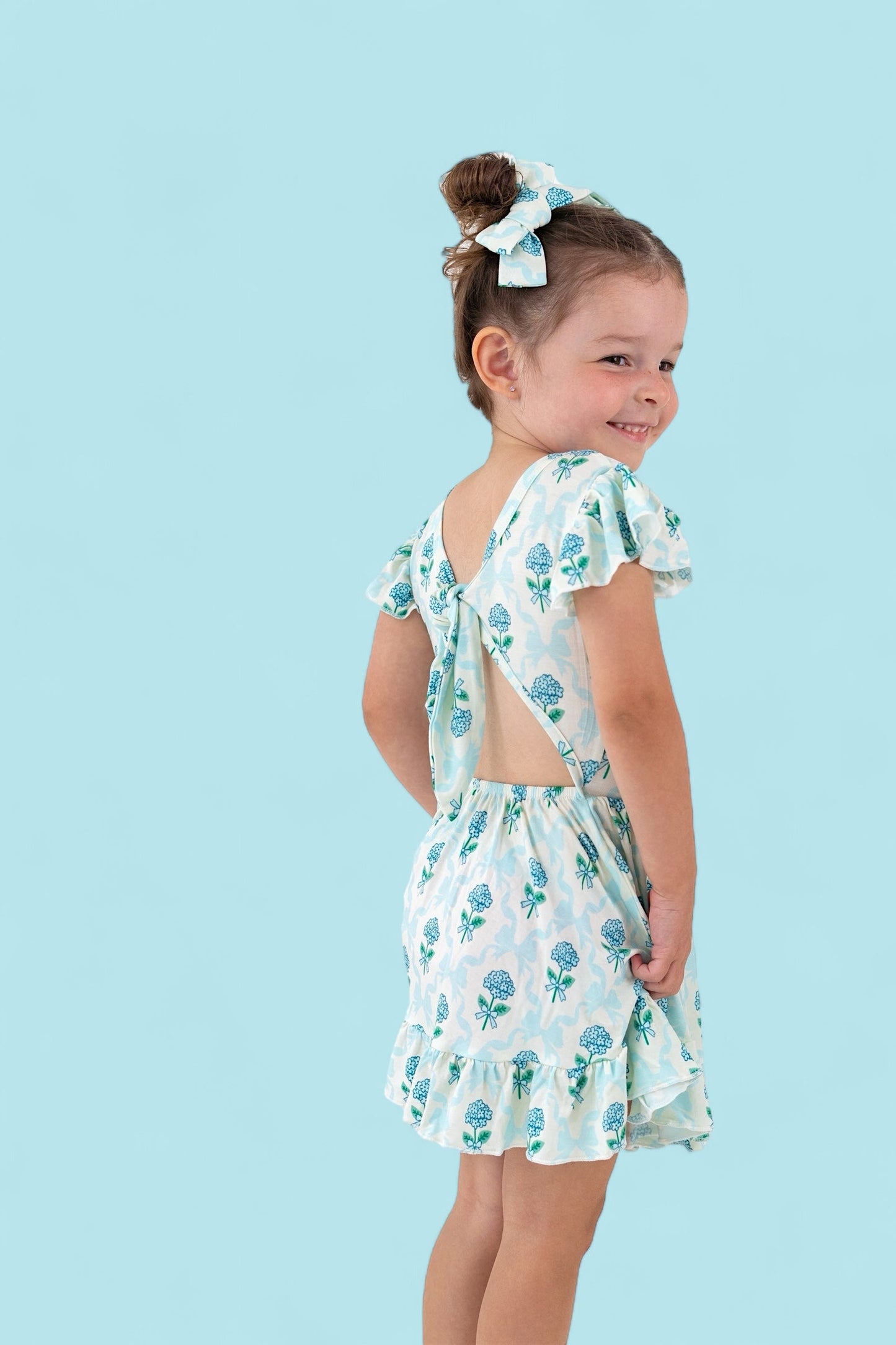 BLUE RIBBON BLOOMS DREAM TIE BACK RUFFLE DRESS