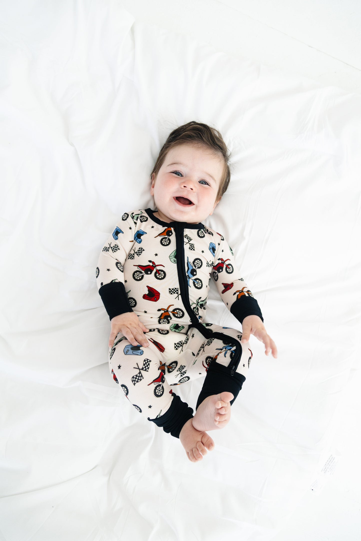 Dirt Bikes Romper Bamboo Pajama Set