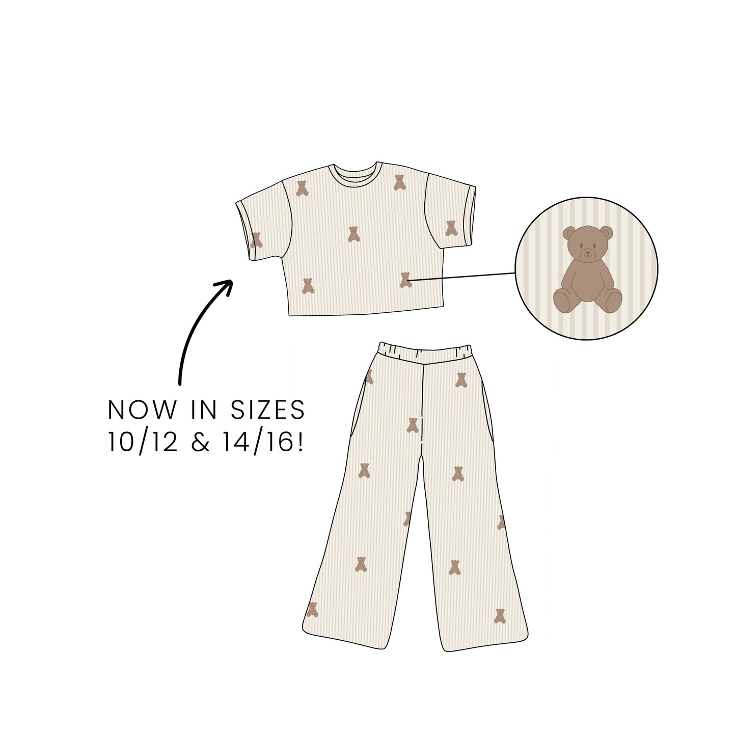 Child Boxy Tee Lounge Set | Teddy