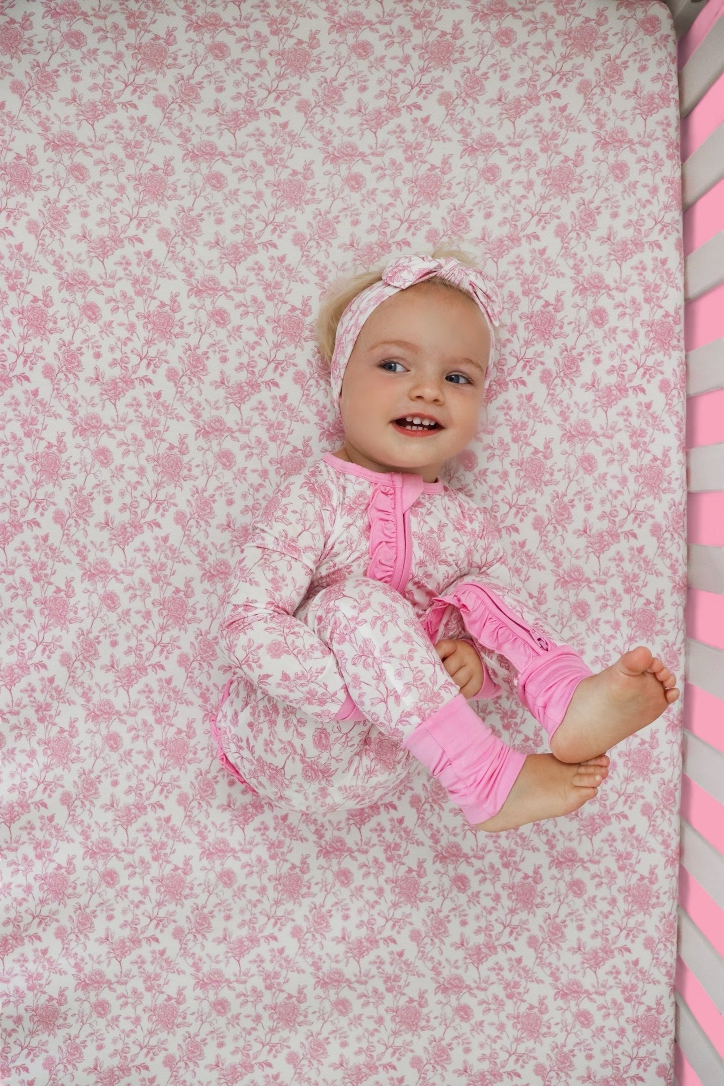 ROSEWOOD TOILE DREAM RUFFLE ROMPER