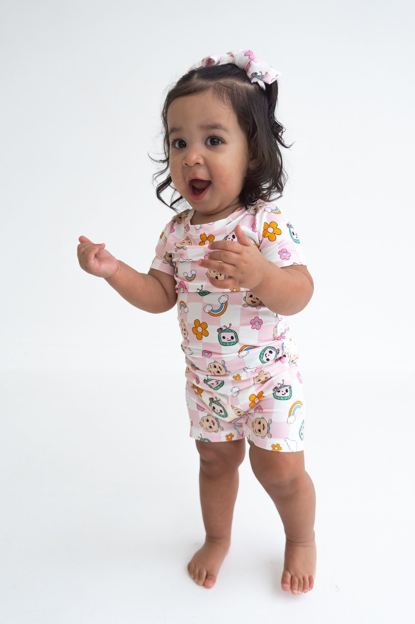 Dream Big Little Co x CoComelon JJ RAINBOW CHECKERS DREAM BOW HAIR CLIPS