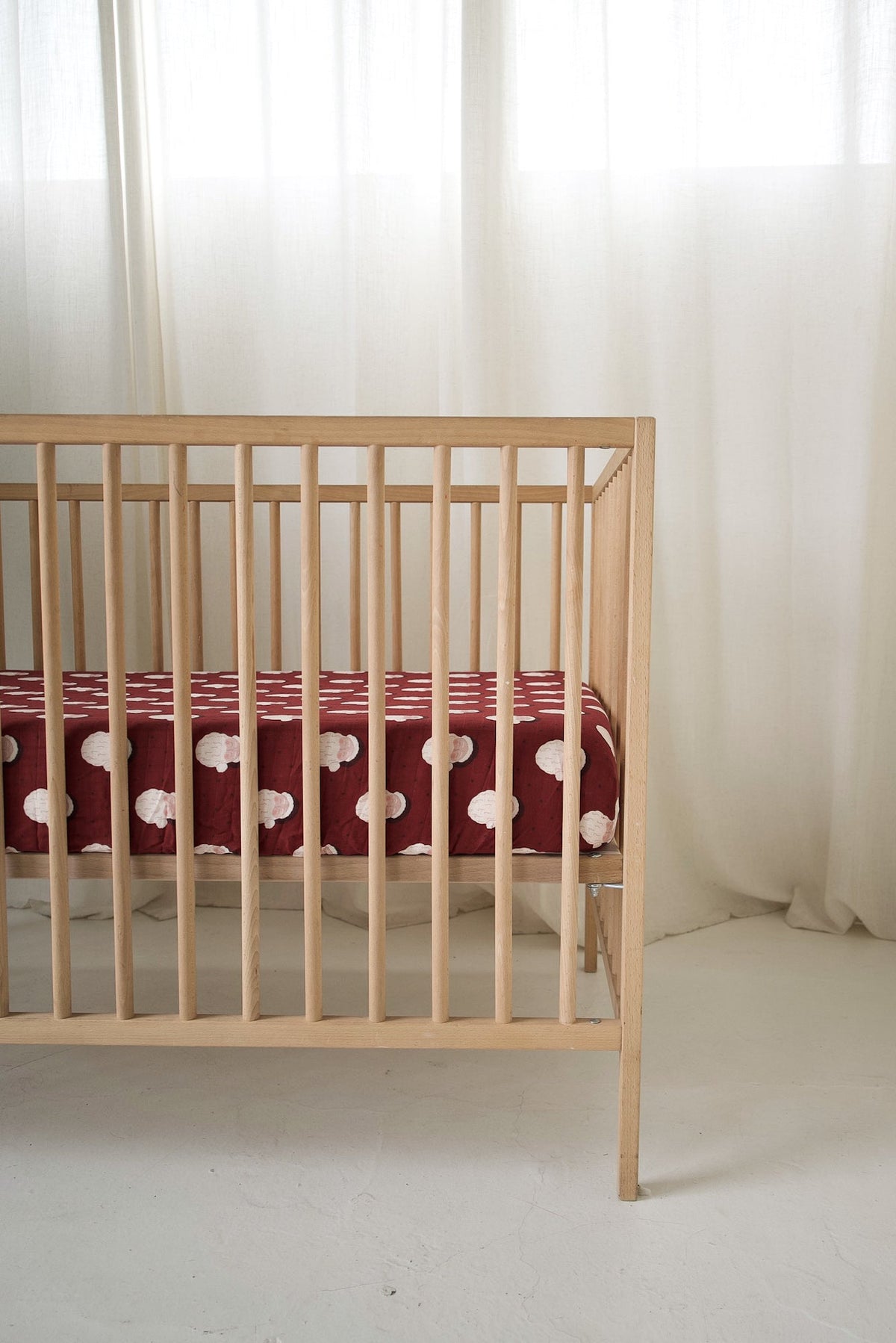 Muslin Crib Sheet | Vintage Santa